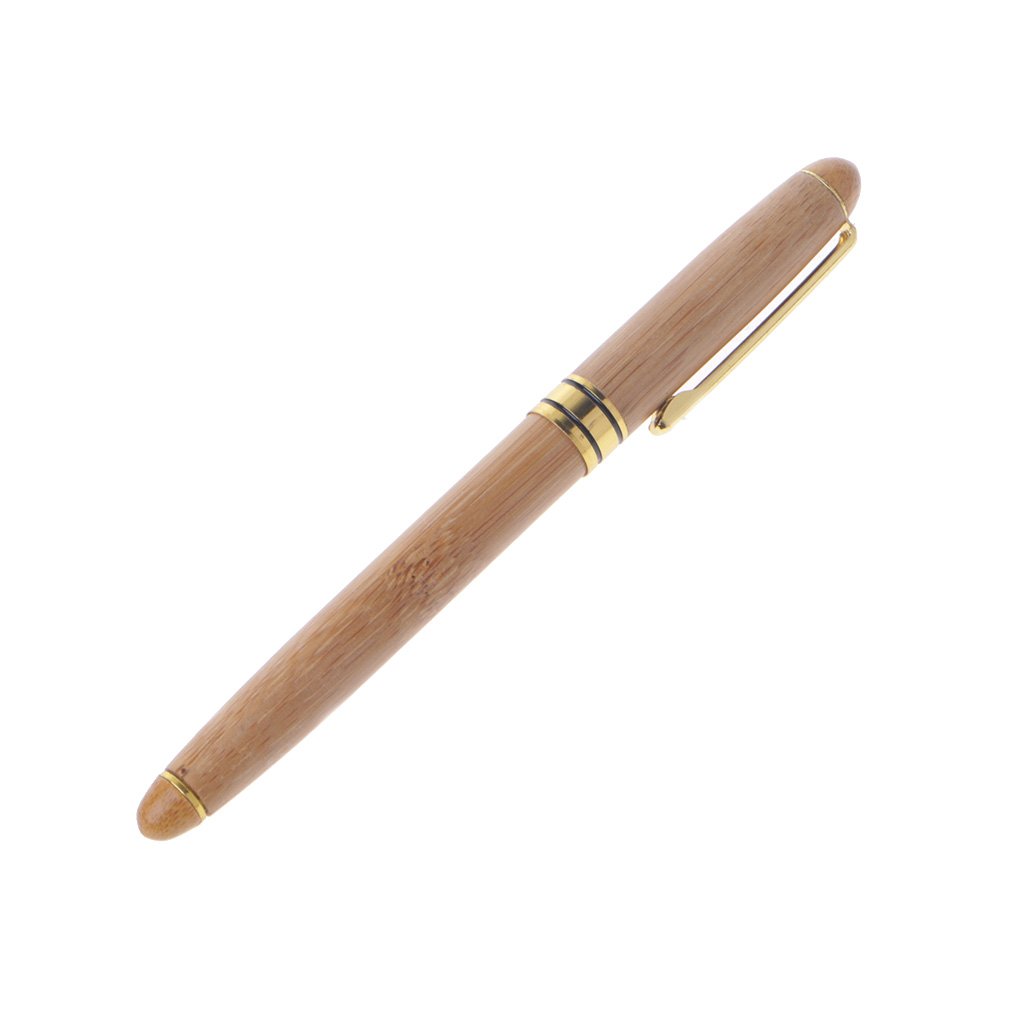 Kamonda Fine Nib Bamboo Fountain Pen - Smooth Writing Ink Pen for Calligraphy, Office & Gifts | Premium Office Supplies & Elegant Present for Writers