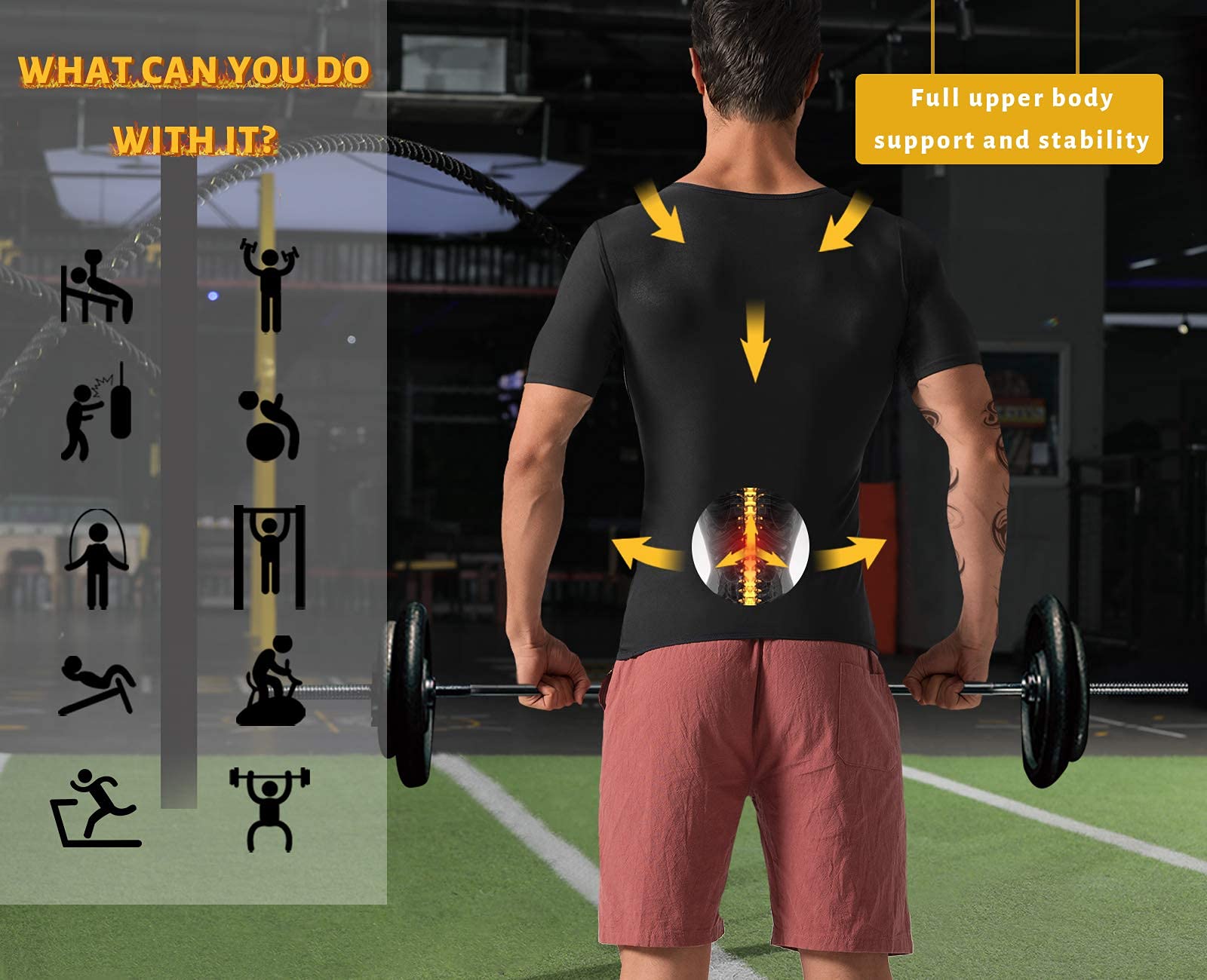 **Men's Sauna Shirt Sweat Suit - Slimming Vest & Workout Tank Top for Waist Training - Gym, Running, Weight Loss, and Fitness**