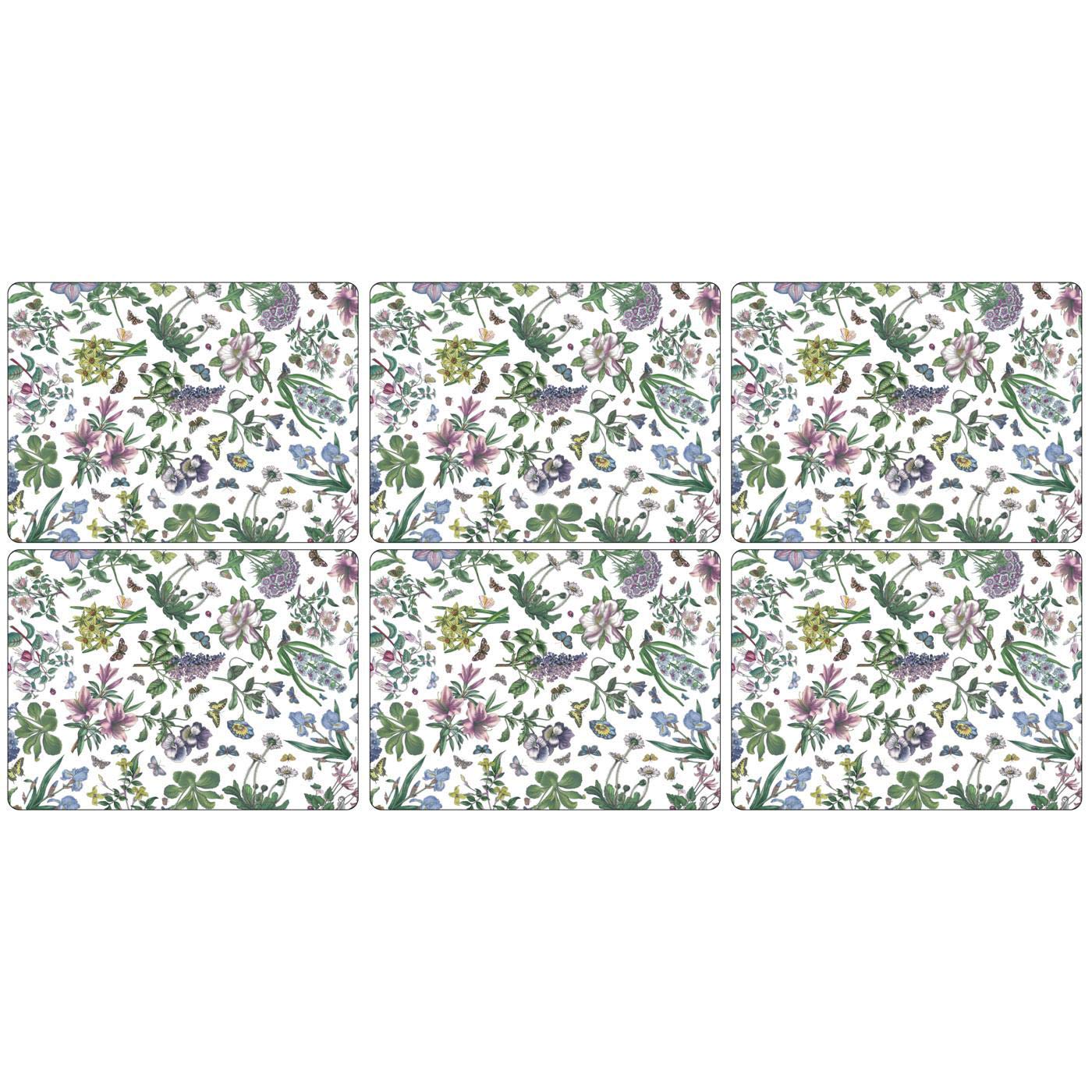 Portmeirion Botanic Garden Chintz Small Placemats Set of 6 - 12 x 9 Inch Floral Table Mats for Dining, Kitchen, and Party Decor - Elegant Table Setting Accessories for Home and Special Occasions