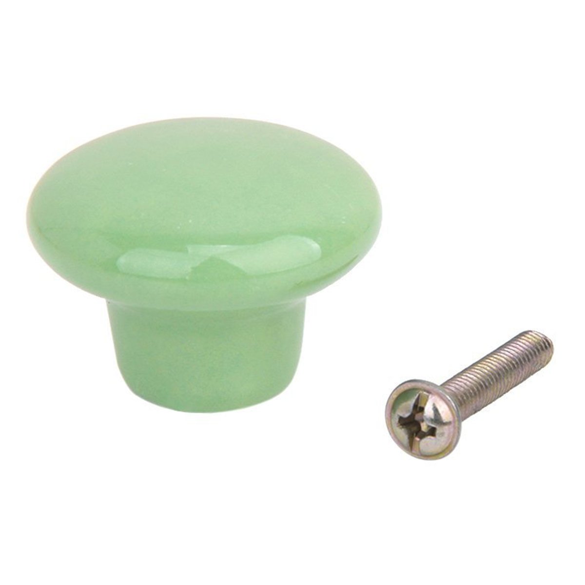 VORCOOL 5-Pack Green Ceramic Cabinet Knobs - Durable Round Drawer Pull Handles for Kitchen Cupboard & Furniture - Perfect for Home Renovation & DIY Projects