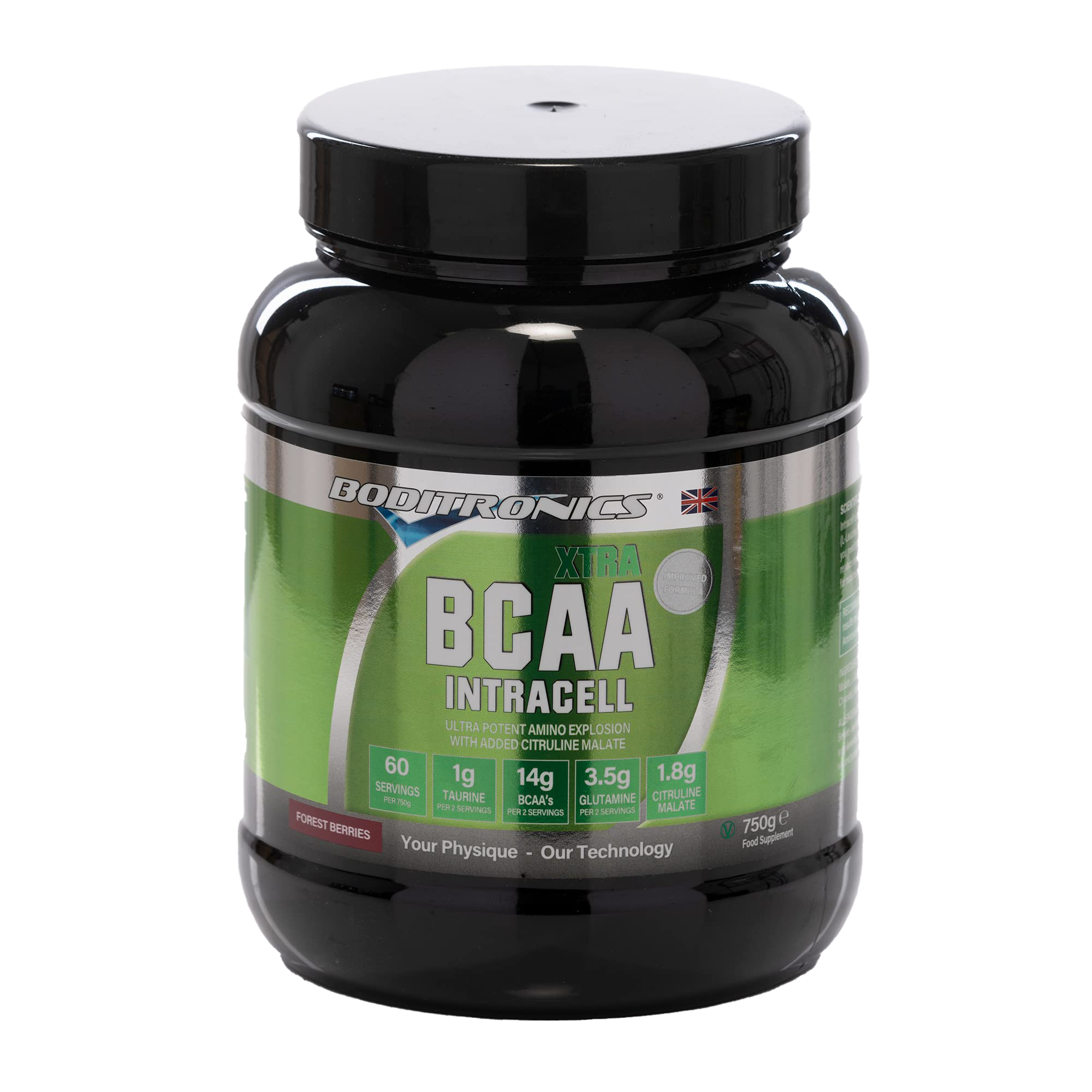 Boditronics BCAA Intracell Xtra 750g - Premium Branched-Chain Amino Acid Supplement for Muscle Recovery & Growth - Ideal for Workout, Fitness & Bodybuilding