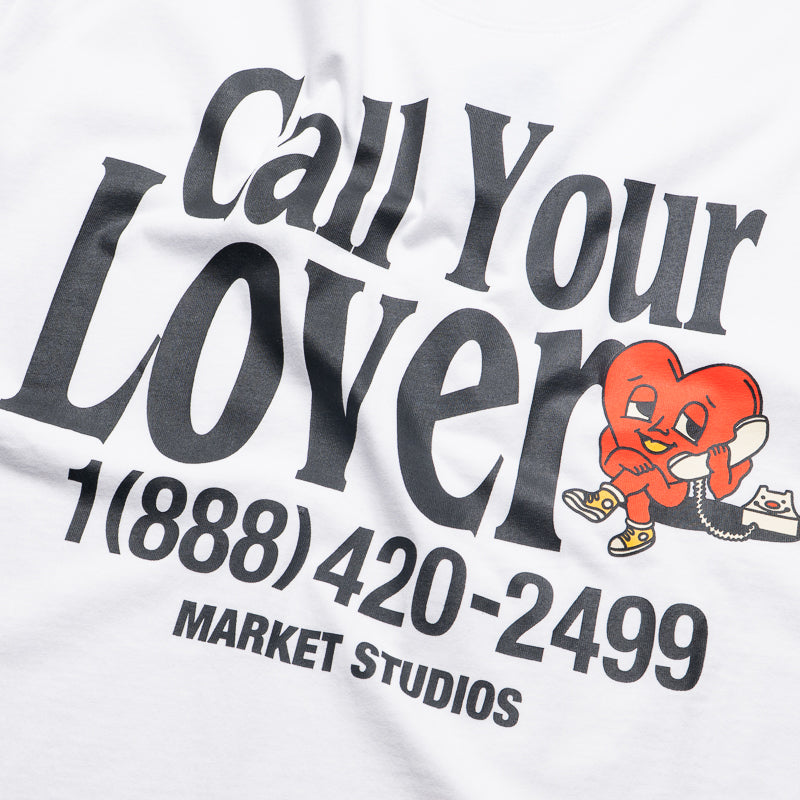 Market Call Your Lover T-Shirt - White Cotton Tee for Couples | Casual Wear & Romantic Date Outfits