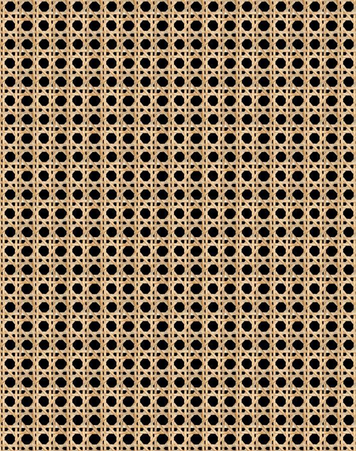 Faux Caning Peel and Stick Wallpaper - Onyx Black Textured Vinyl Wallpaper by Wallshoppe | Perfect for Bedroom, Living Room & Bathroom Accent Walls