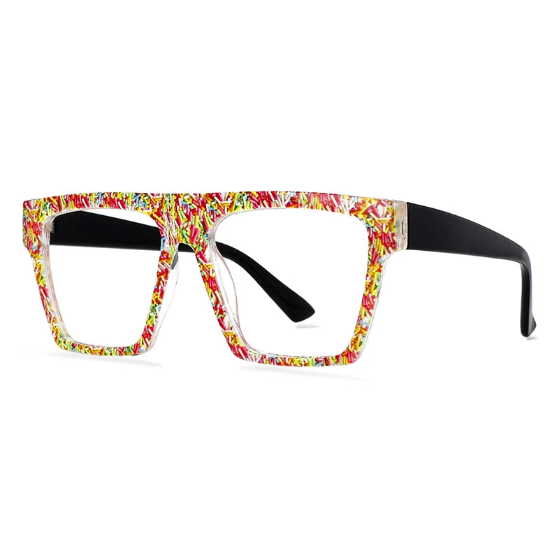 CCspace Women's Full Rim Plastic Large Square Reading Glasses R57093 - Fashionable & Lightweight Eyewear for Reading, Working & Computer Use