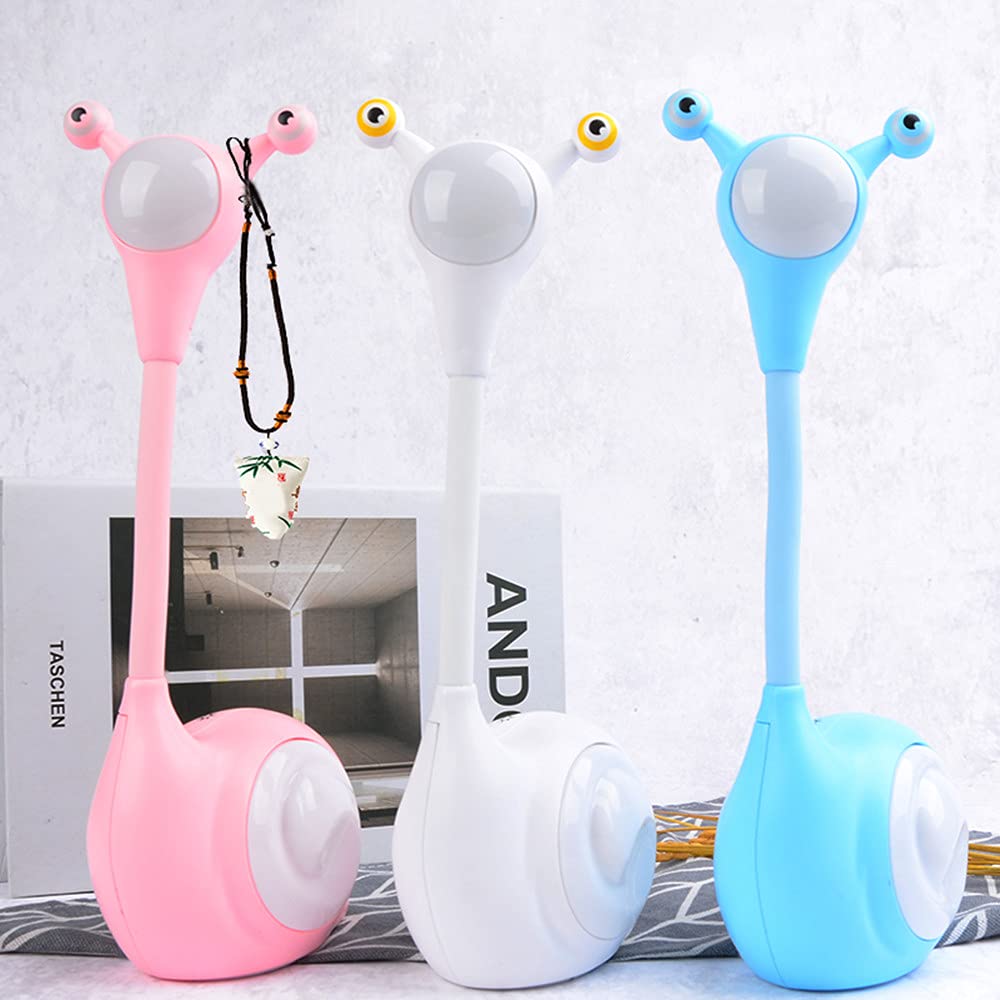 Fantasee Snail LED Desk Lamp - USB Rechargeable Touch Dimmable Night Light for Kids, Nursery, Bedroom, Dorm - Perfect for Reading, Study & Birthday Gifts (White Snail)