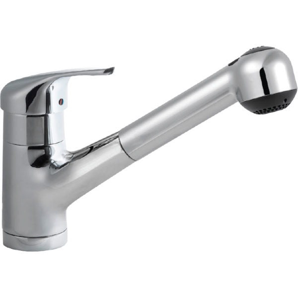 Hamat EVPO 1000 PC Dual Function Pull Out Kitchen Faucet - Polished Chrome Finish for Modern Kitchens | High Arc Spout & Sprayer | Easy Installation for Sinks & Countertops