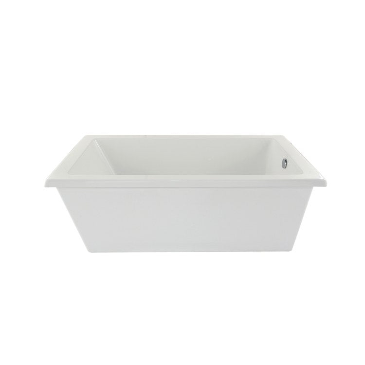 Modern Freestanding Acrylic Air Tub - Designer Lucy Collection in White, 72 x 36 x 23.5 Inches - Perfect for Luxury Bathrooms & Spa Retreats