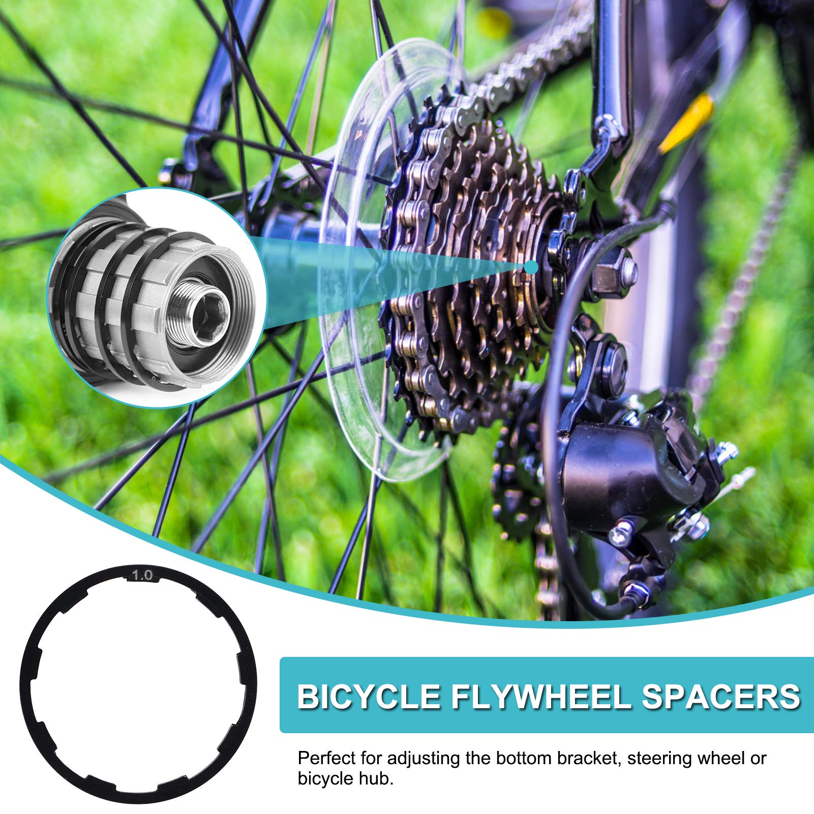 3-Piece Aluminum Alloy Headset Spacer Set (1mm, 1.5mm, 2mm) - Hub Spacer & Cassette Spacer for Bicycle Maintenance & Repair - Perfect for MTB, Road Bikes & BMX Adjustments