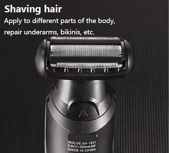 6-in-1 USB Rechargeable Cordless Electric Shaver for Men - Waterproof Head & Body Hair Trimmer with Nose Clipper | Grooming Kit for Bald Men & Full Body Shaving | Perfect for Travel, Gym & Daily Grooming Routine