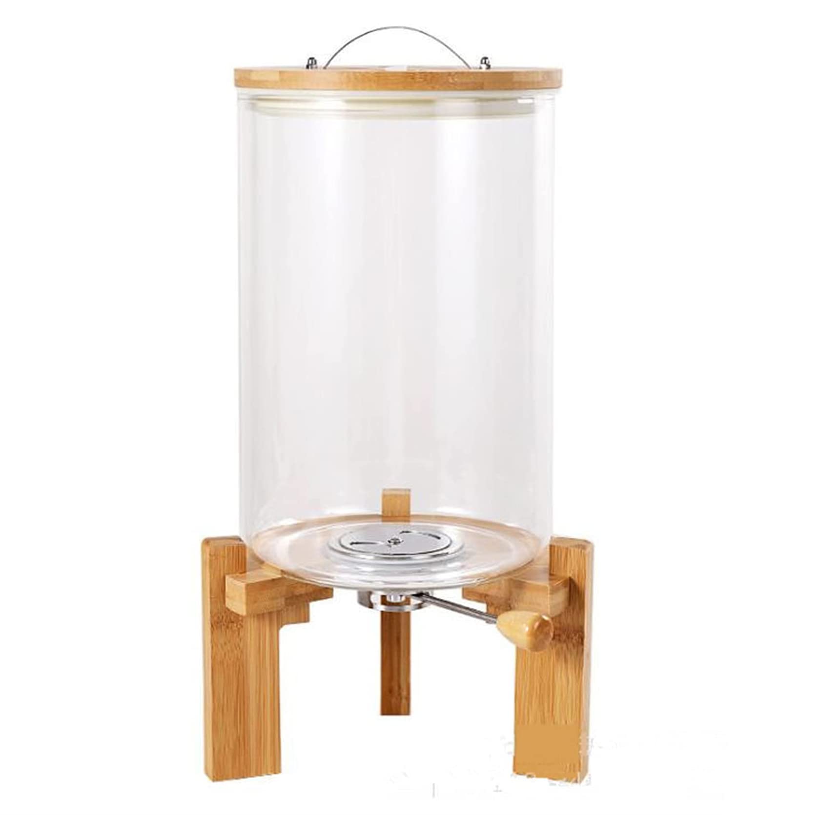 NSMYOOK Airtight Food Storage Containers with Lids - 5L/8L Kitchen Organizer for Rice, Flour & Cereal | Includes Measuring Cup & Wooden Stand | Perfect for Pantry, Baking & Meal Prep