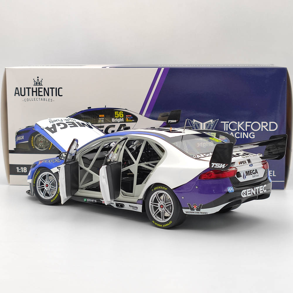 Authentic 1/18 Scale Tickford Racing Jason Bright #56 Ford FGX Falcon 2017 Clipsal 500 Diecast Model Car - Collectible Gift for Racing Fans, Display & Home Decor