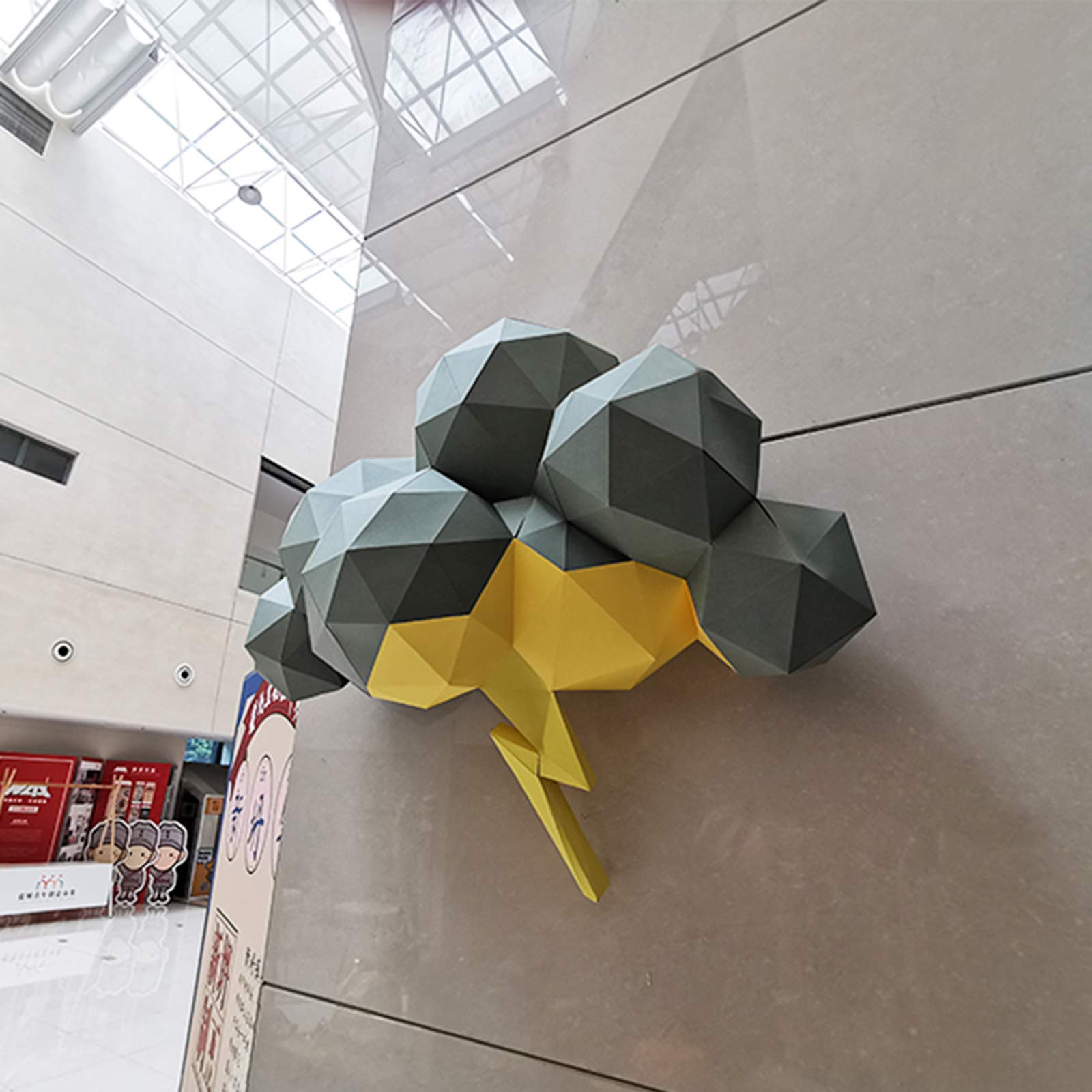 3D Geometric Lightning & Clouds Paper Sculpture Wall Art - DIY Origami Puzzle Craft Kit for Home & Office Decor | Unique Handmade Paper Model for Gifts & Creative Projects