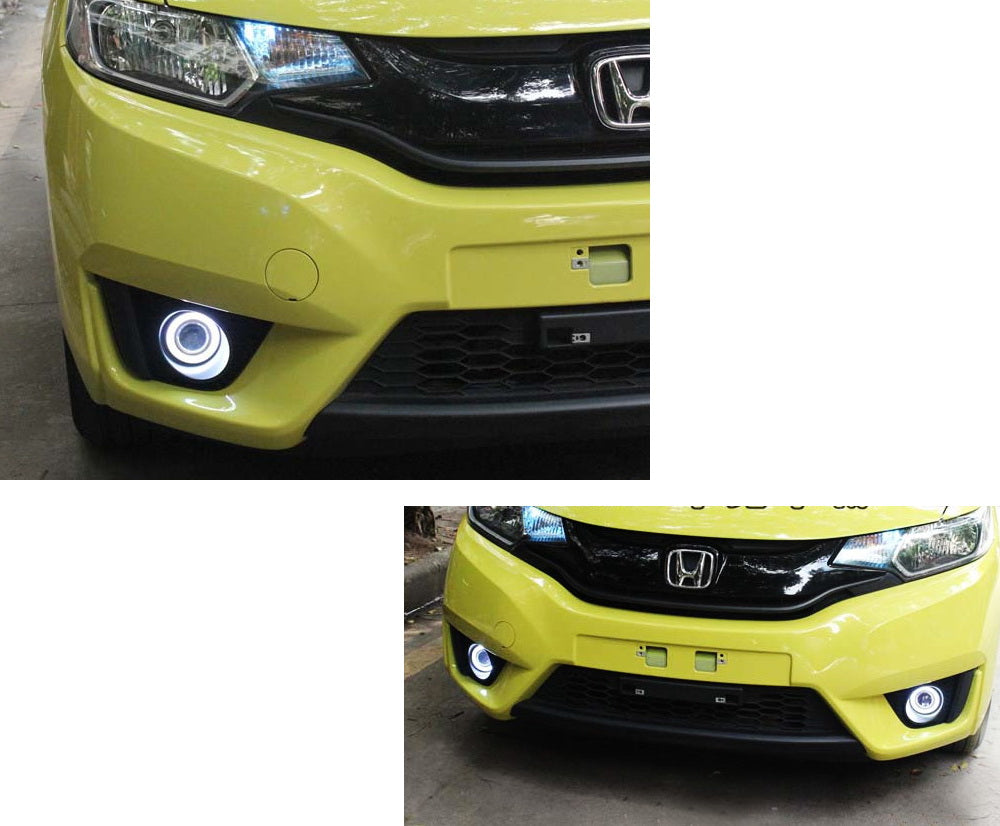 40 LED Halo Angel Eyes Projector Fog Lights with White Rings - High Visibility Car Accessories for Night Driving & Off-Road Adventures