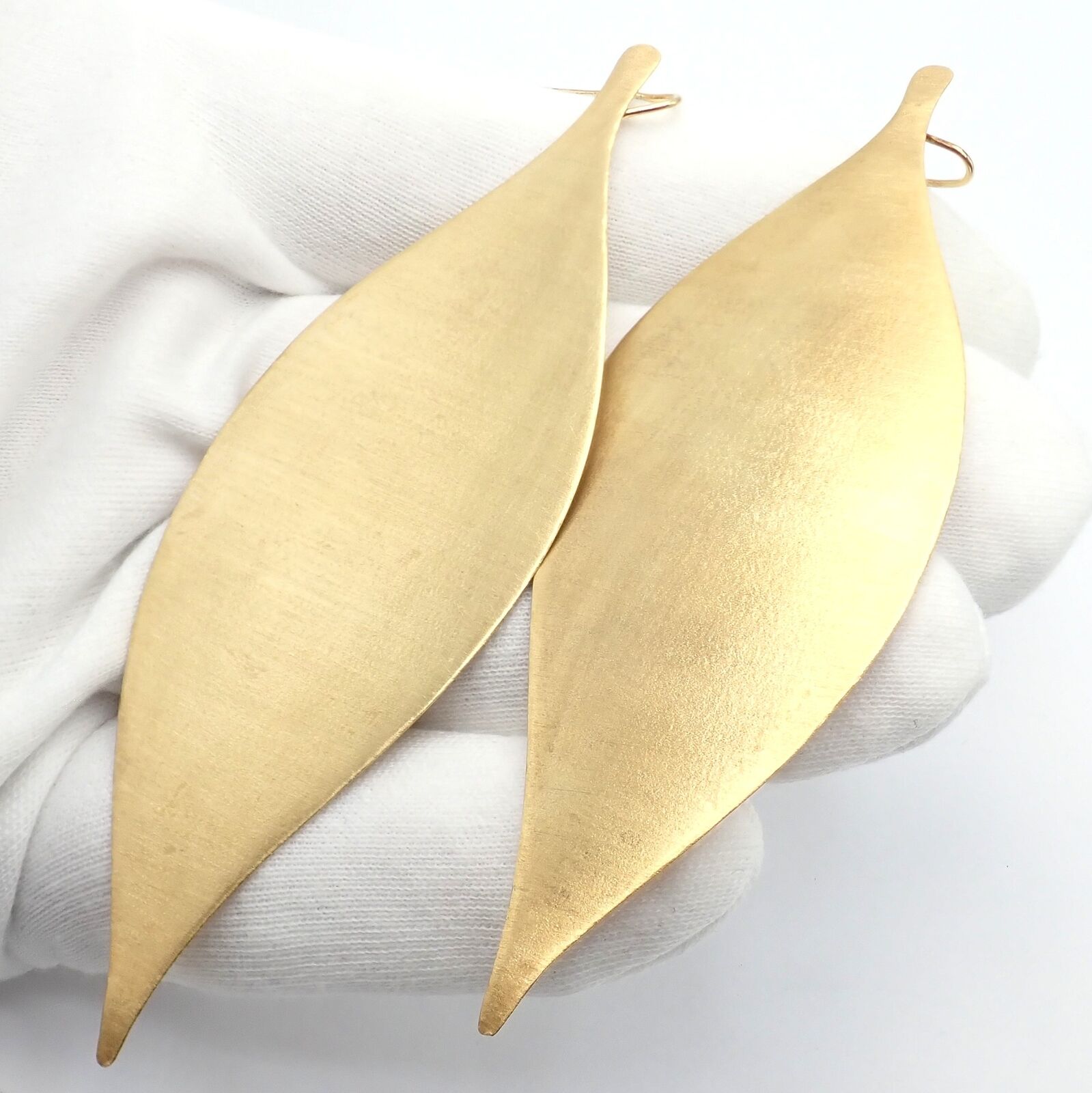 Authentic H. Stern 18k Yellow Gold Large Leaf Dangle Earrings - Luxury Statement Jewelry for Women, Perfect for Weddings, Parties & Special Occasions