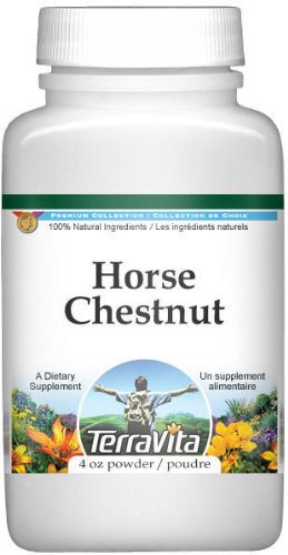 Organic Horse Chestnut Powder 4 oz (113g) - Pure & Natural for Circulation & Leg Swelling - Supports Vein Health - Vegan & Non-GMO - Great for Smoothies, Teas & DIY Skincare