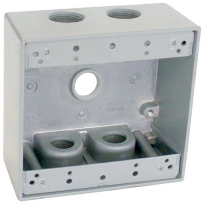 2-Gang Gray Electrical Outlet Box - Heavy Duty Metal Wall Plate for Home & Office Wiring - Ideal for DIY Electrical Projects & Renovations