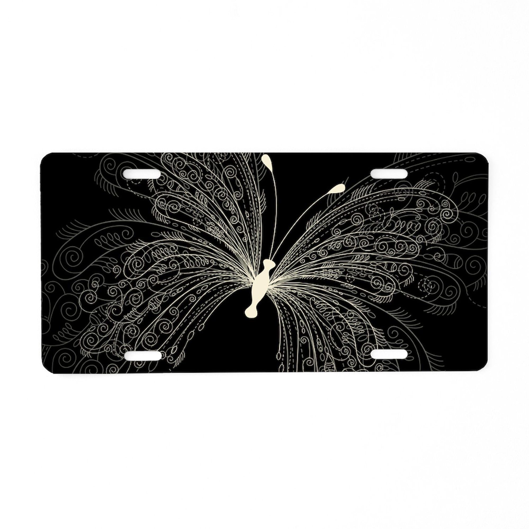 Elegant Butterfly Aluminum License Plate - Custom Front Vanity Tag for Cars & Trucks - Perfect for Personalization, Gifts & Decorative Auto Accessories