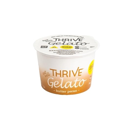 Thrive Frozen Nutrition Butter Pecan Gelato - 4 oz Cups (36 Count) - Premium Protein Ice Cream for Fitness & Weight Loss - Perfect for Post-Workout Recovery, Healthy Dessert & Keto Diet