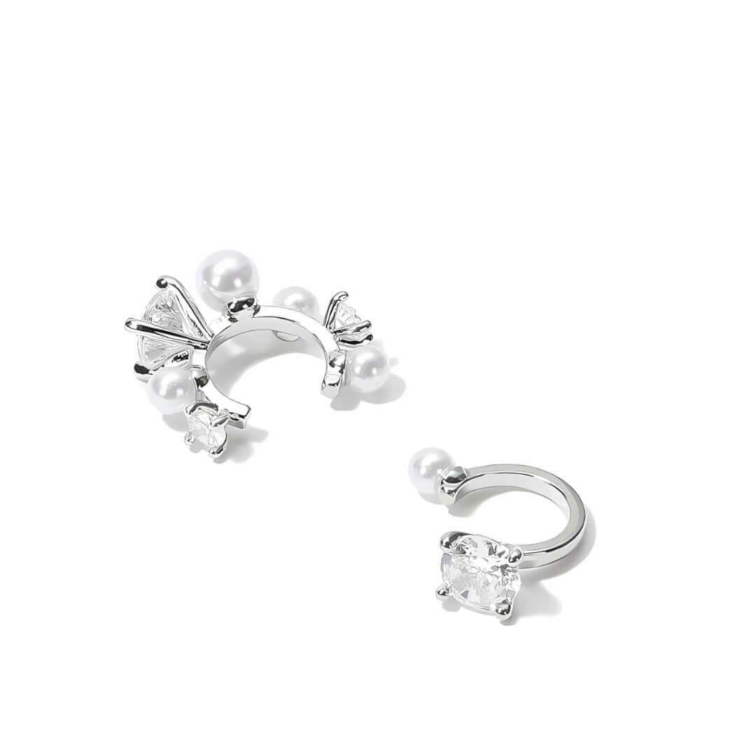 Trendy Pearl Layering Non-Pierced Ear Cuffs Set | L2D12 | Elegant Boho Jewelry for Women, Perfect for Weddings, Parties & Everyday Wear