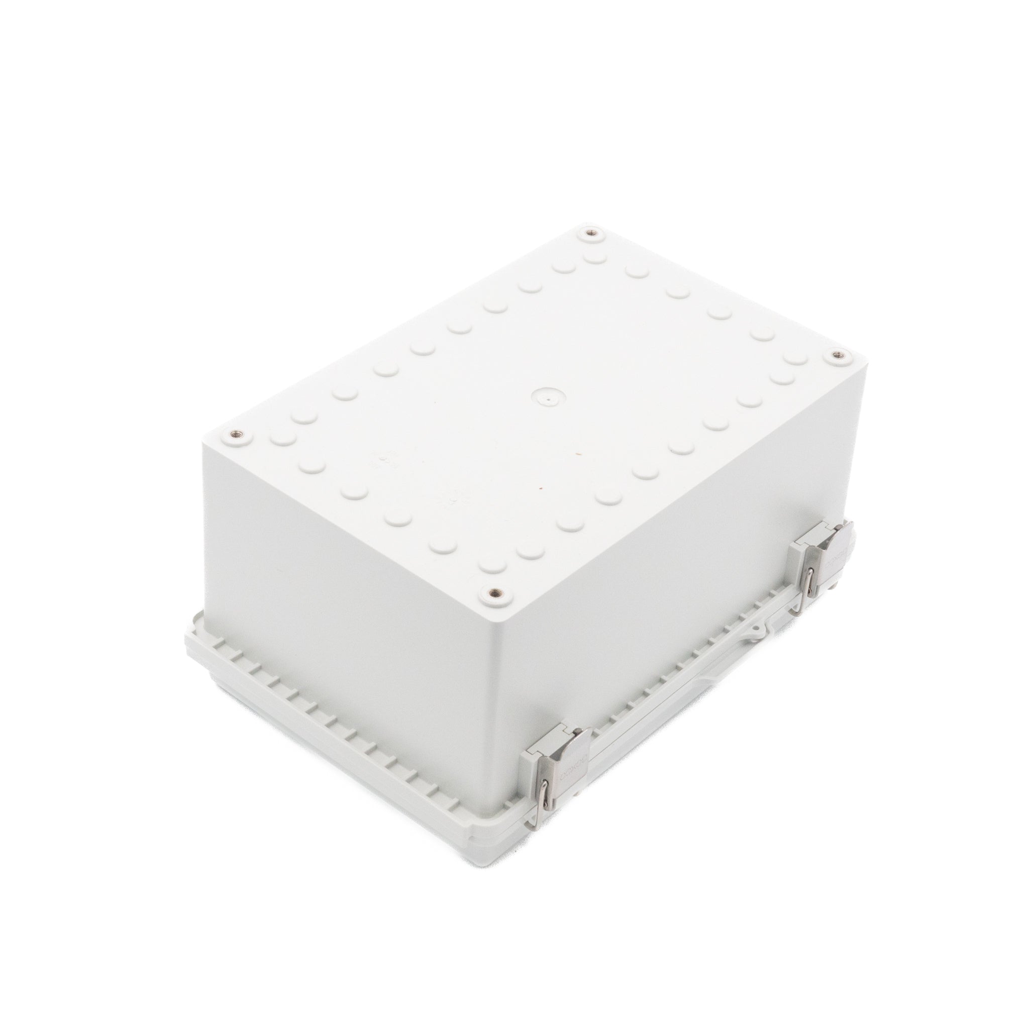 Boxco P Series 7.48x11.02x5.51 Inch Waterproof Plastic Enclosure - IP67 & IK08 Rated Polycarbonate Case with Grey Cover, Molded Hinge & Latch (190x280x140mm) - Ideal for Outdoor Electronics, Industrial Equipment & Harsh Environment Protection