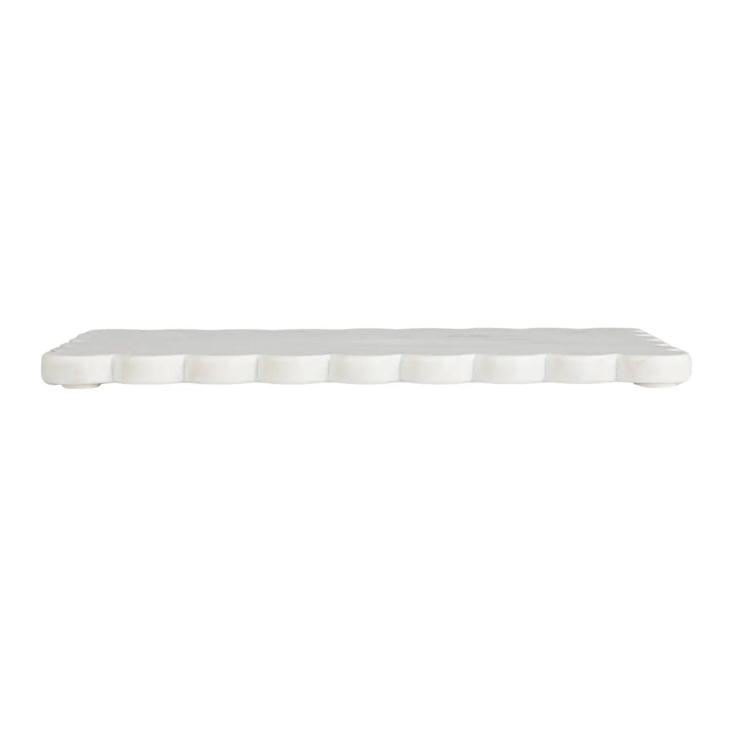 Elegant Marble Cheese Board with Scalloped Edge - Perfect for Wine & Charcuterie Nights, Dinner Parties & Gift Giving