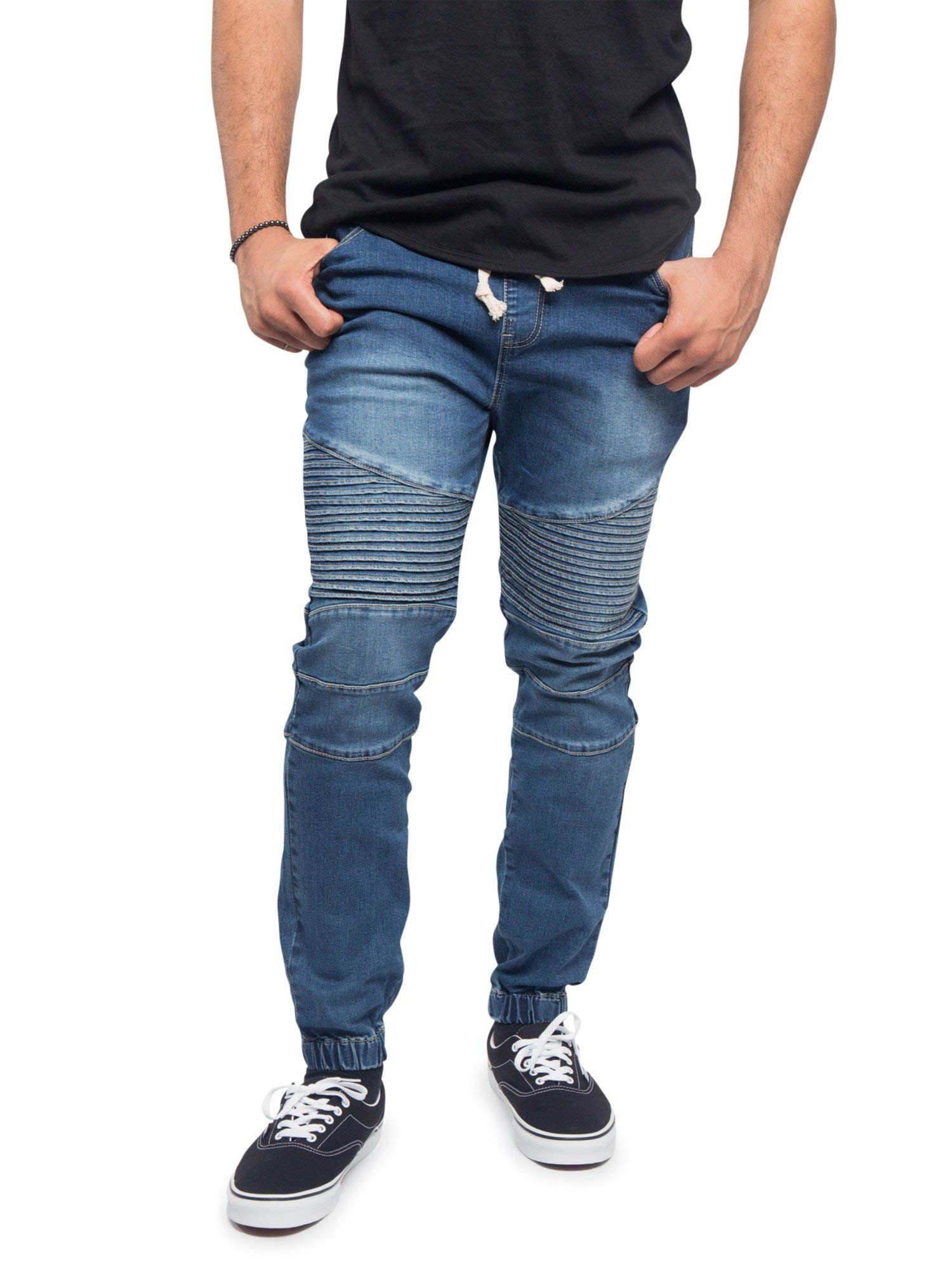 Men's Drop Crotch Joggers - Stretch Denim Jean Pants for Casual Wear & Street Style | Comfortable Lounge Pants for Men | Perfect for Gym, Running, and Everyday Outfits