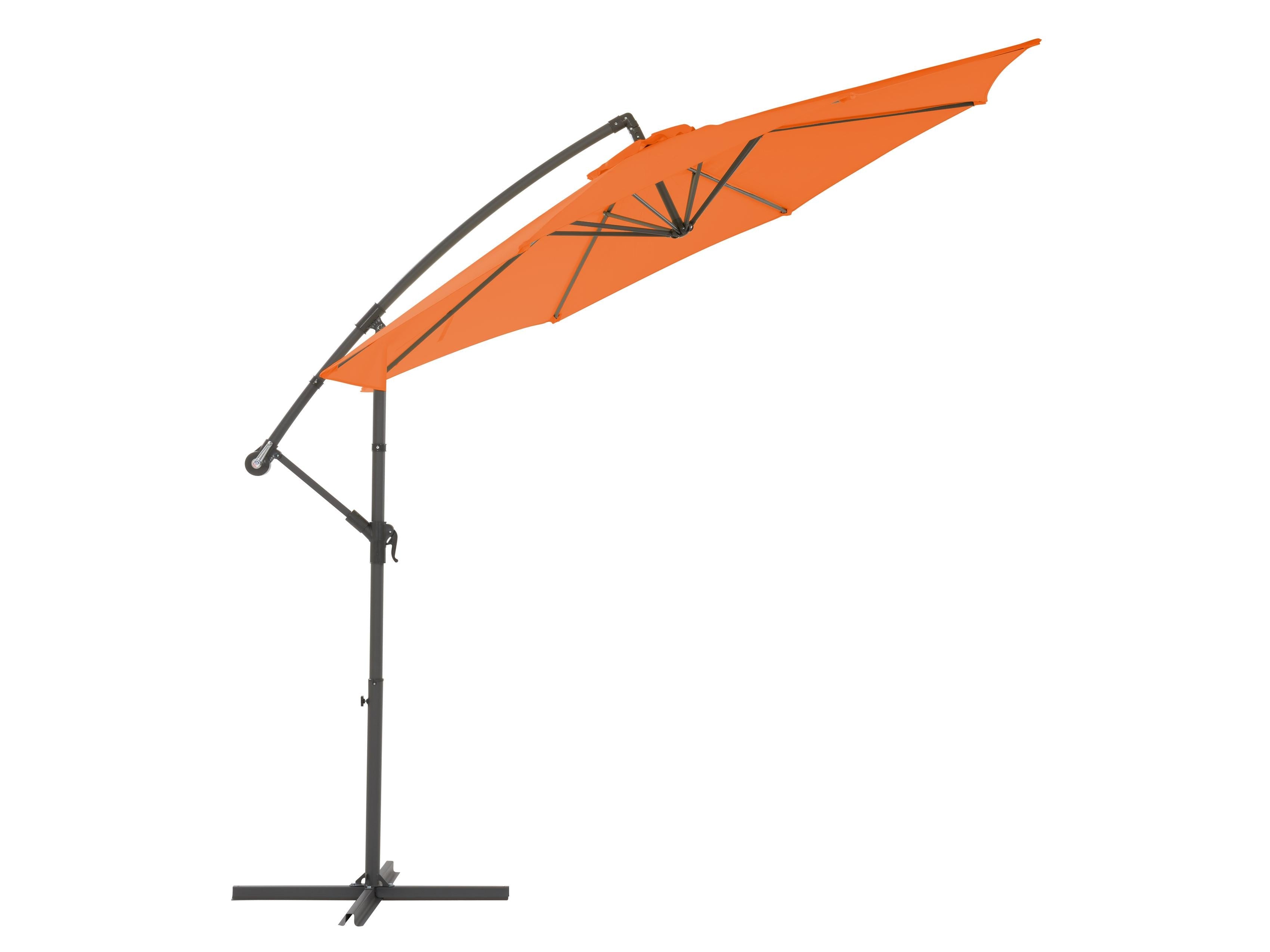 9.5ft Tilting Offset Patio Umbrella - Adjustable Cantilever Outdoor Umbrella with Wind Vent, UV Protection & Sturdy Steel Frame (Orange) - Perfect for Poolside, Backyard, Deck, and Outdoor Dining Areas
