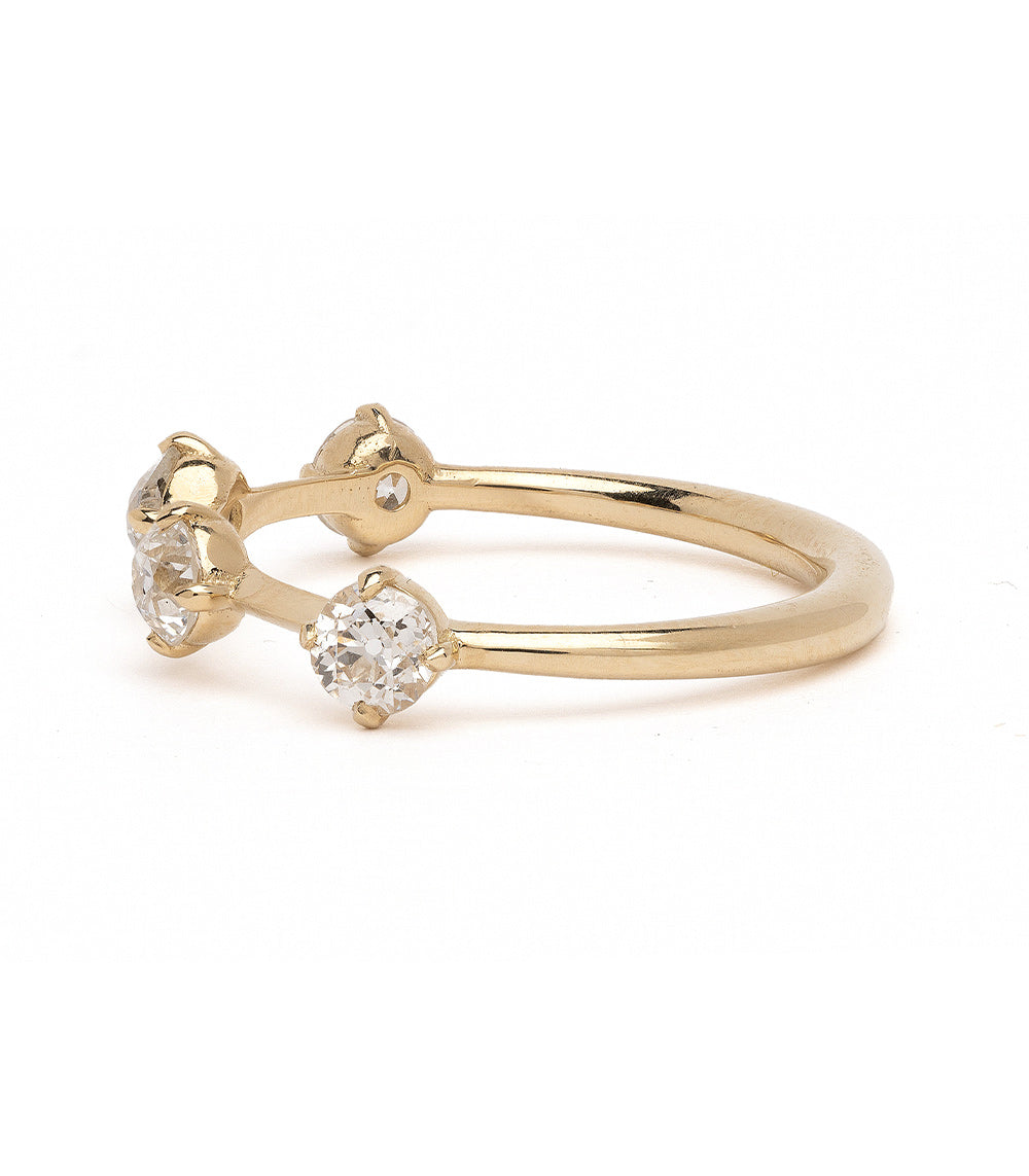Billie 4 Diamond Unique Wedding Band for Women - Elegant 14K Gold/Platinum Engagement Ring, Perfect for Brides, Anniversaries & Special Occasions
