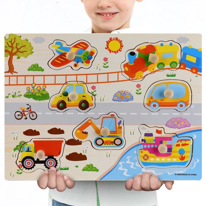 Montessori Wooden Puzzles for Toddlers - Educational Baby Learning Toys for Early Childhood Development - Perfect for Home, Classroom & Daycare Activities