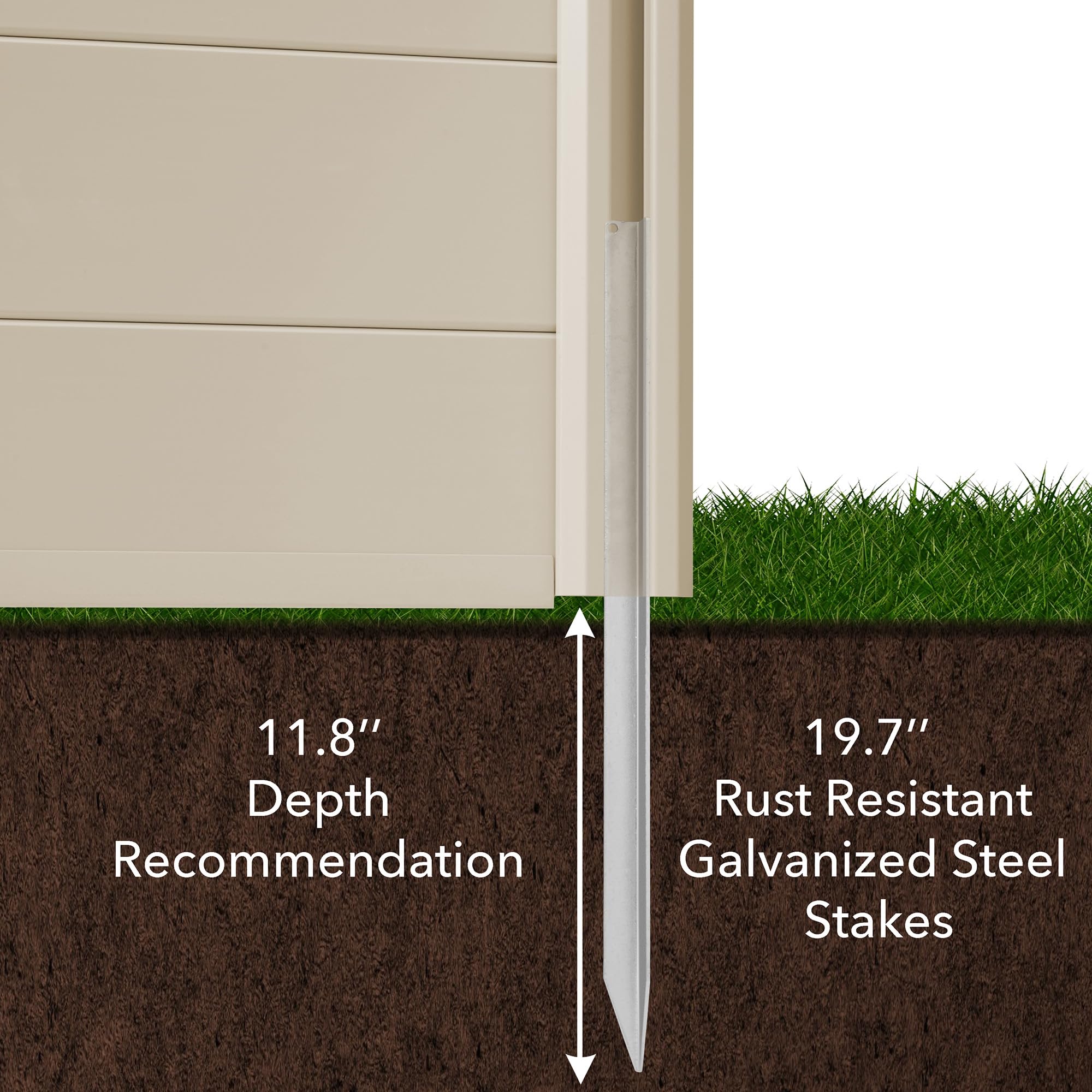 Casafield 42x42 Inch Outdoor Privacy Screen - Durable Vinyl Fence Panel for AC Units, Trash Cans & Pool Equipment - Tan Color - Perfect for Backyard, Patio & Garden Privacy Solutions