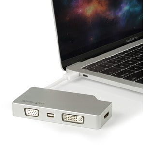 4-in-1 Aluminum Travel AV Adapter - USB C to VGA/DVI/HDMI/MDP Converter with 4K Support | Perfect for Business Travelers & Digital Nomads