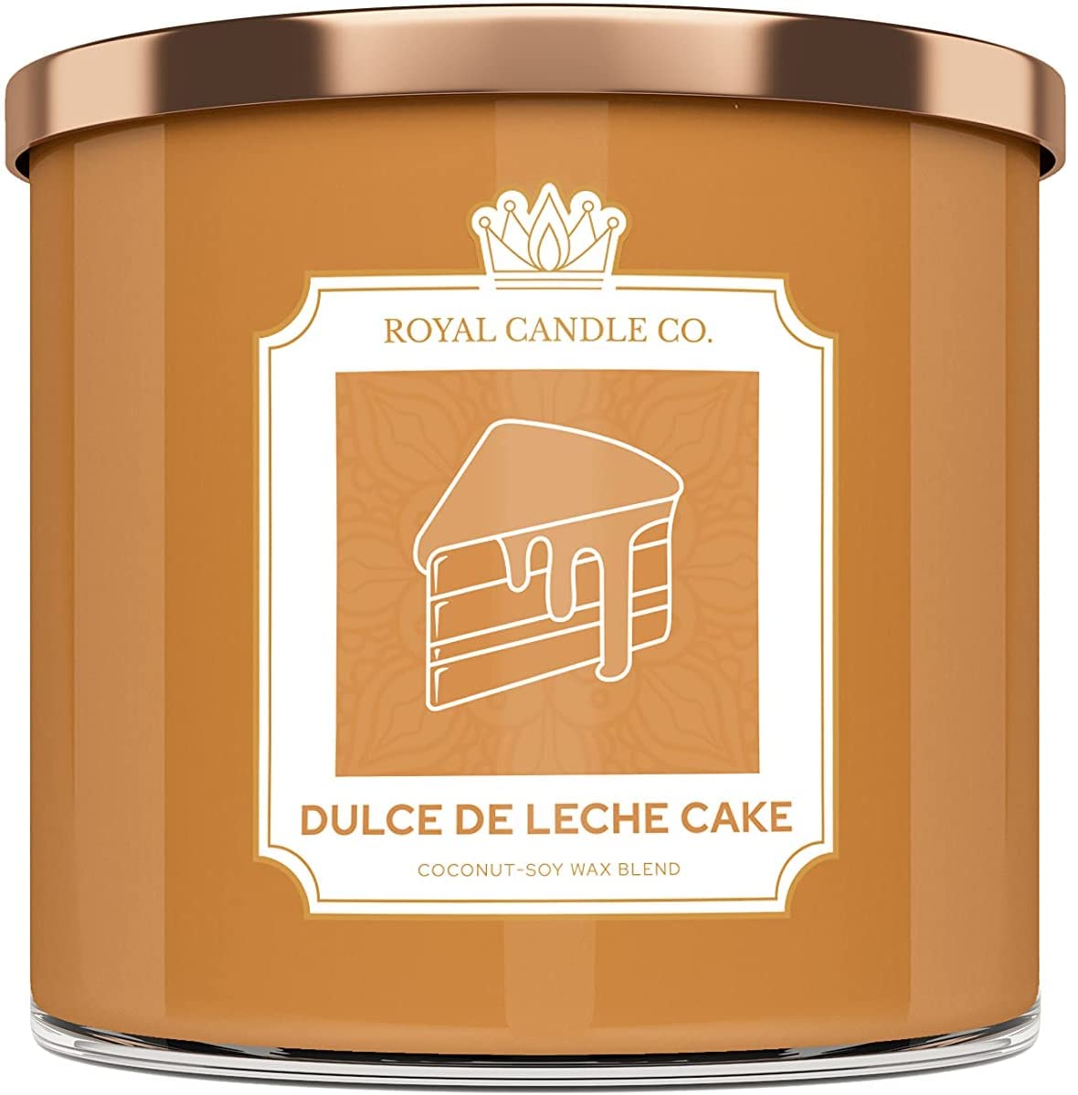 Royal Candle Co. 100% Natural Luxury 3-Wick Scented Soy Candle with Essential Oils | 20 Oz Large Jar | 50-65 Hour Burn Time | Dulce De Leche Scent | Perfect for Home, Spa, Yoga & Romantic Ambiance