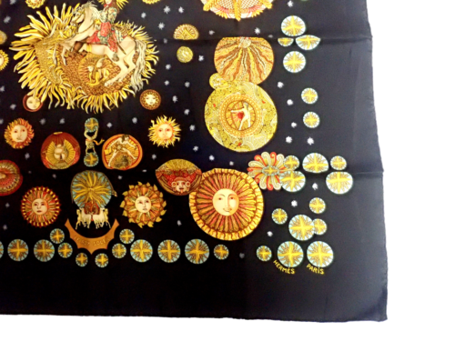 Authentic Hermes Le Roy Soleil The Sun King Vintage 90cm Silk Scarf - Rare Collectible Luxury Scarf for Women, Perfect for Elegant Outfits & Special Occasions