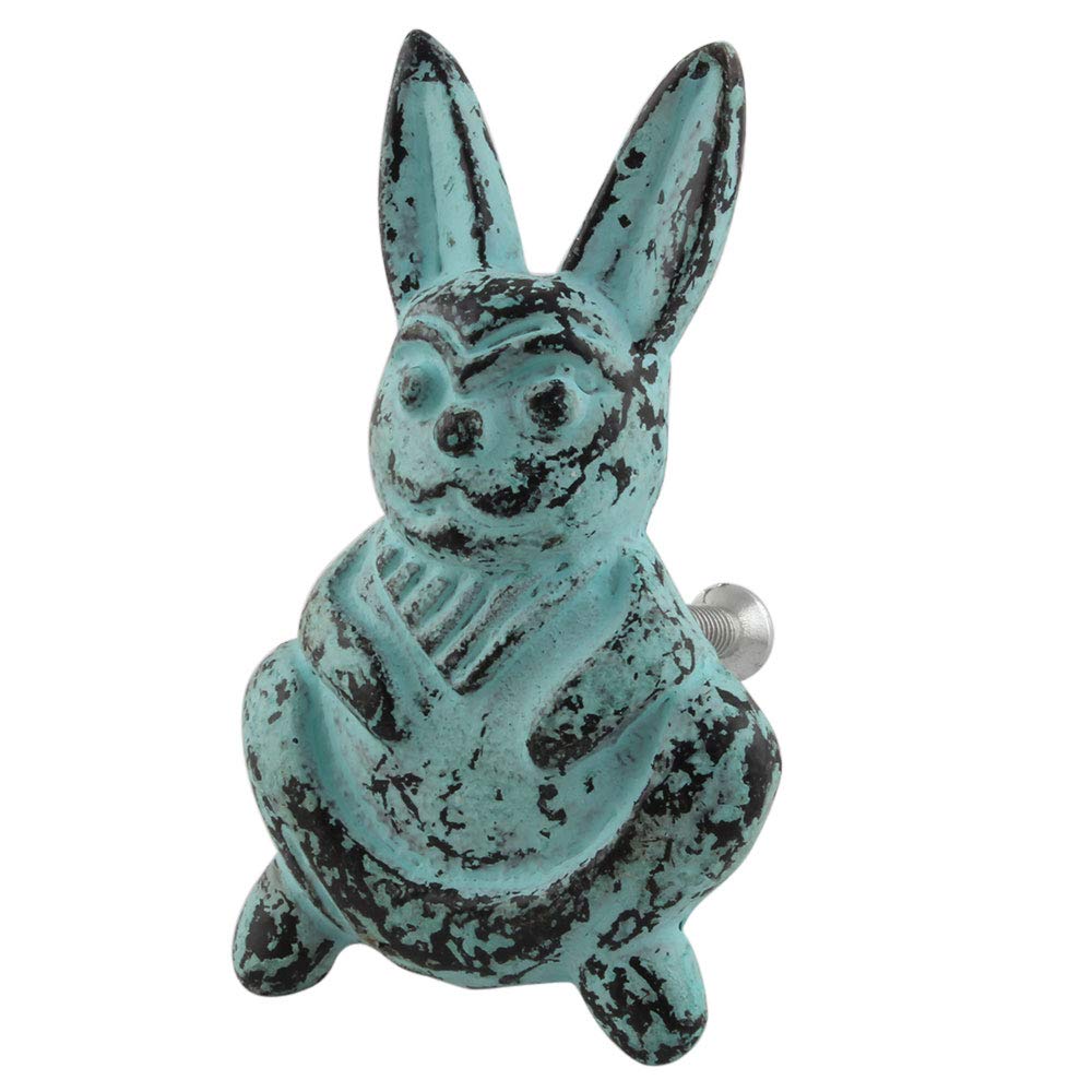 Vintage Handmade 8-Piece Antique Iron Dresser Knobs & Drawer Pulls - Rabbit Design Cabinet Hardware for Bathroom, Kitchen, and Furniture Restoration | Durable Decorative Pulls for Cabinets, Dressers, and Vintage Style Home Decor