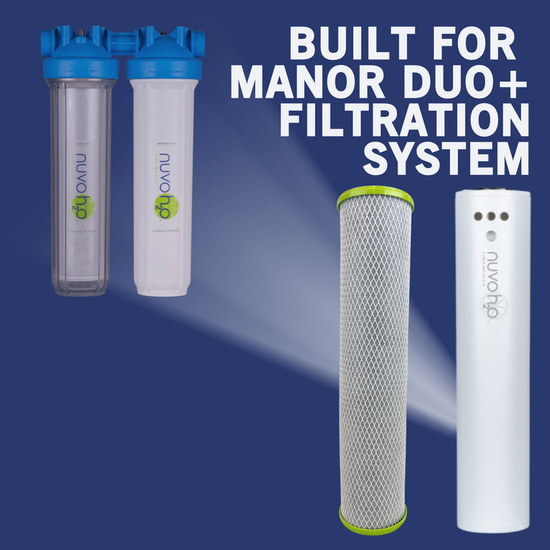 NuvoH2O Manor Duo System Replacement Cartridge & Water Filter - Softens & Purifies Water for Home, Kitchen, and RV Use
