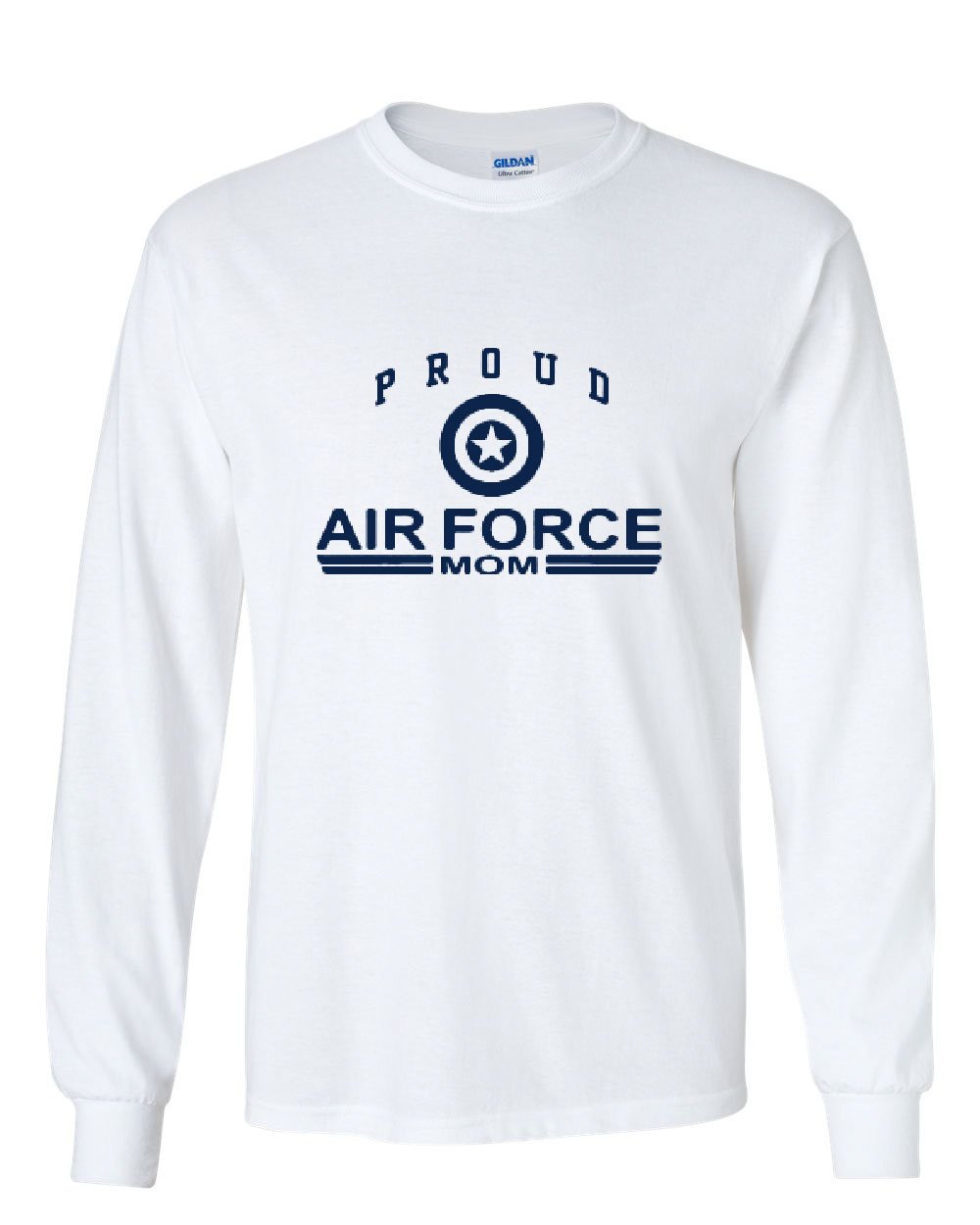 Proud Air Force Mom Long Sleeve T-Shirt - Military Apparel for Women - Comfortable Cotton Shirt for Air Force Supporters, Veterans & Military Families - Perfect for Deployment, Homecoming & Patriotic Events