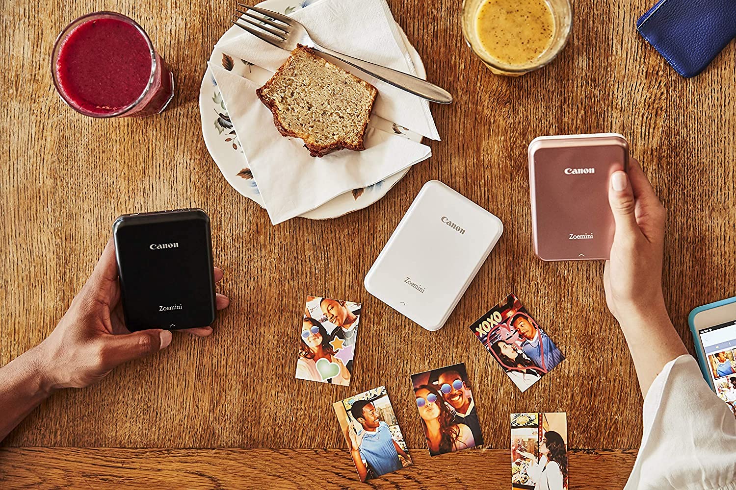 Canon Zoemini Portable Instant Photo Printer (Black) - Includes 20 Zink Photo Papers & 10 Circle Stickers - Perfect for Travel, Scrapbooking & DIY Projects