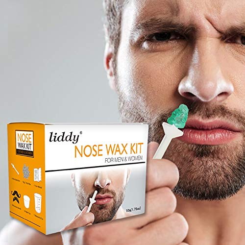 Premium Nose Wax Kit for Men & Women - Natural Gentle Formula with Safe Tip Applicator | Painless Nose Hair Removal | At-Home Grooming & Salon-Quality Results | Perfect for Eyebrow Shaping & Facial Hair Care