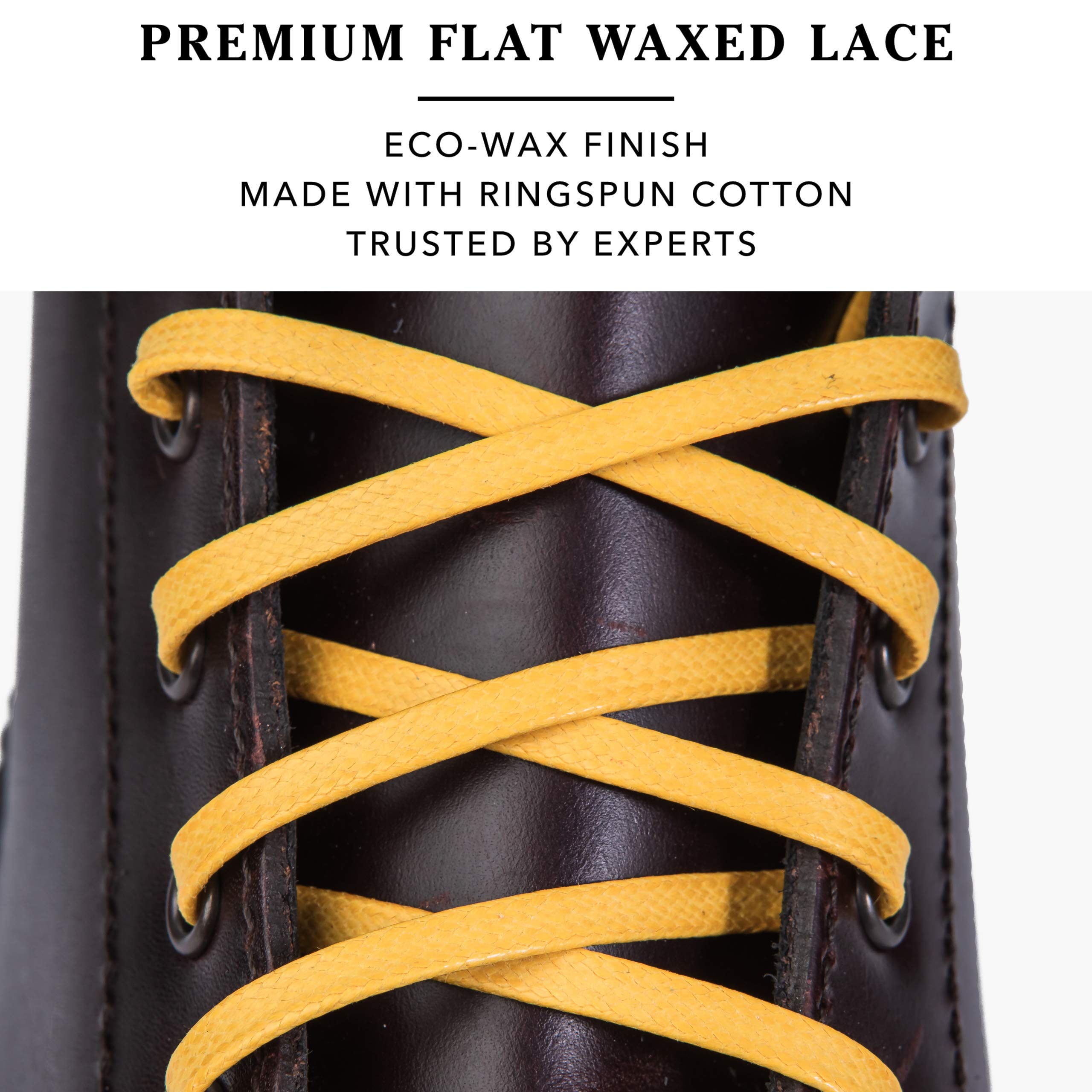 Premium Flat Waxed Cotton Boot Laces - Durable & Stylish Shoelaces for Work Boots, Hiking & Outdoor Shoes - Cobbler's Choice Replacement Laces for Men & Women