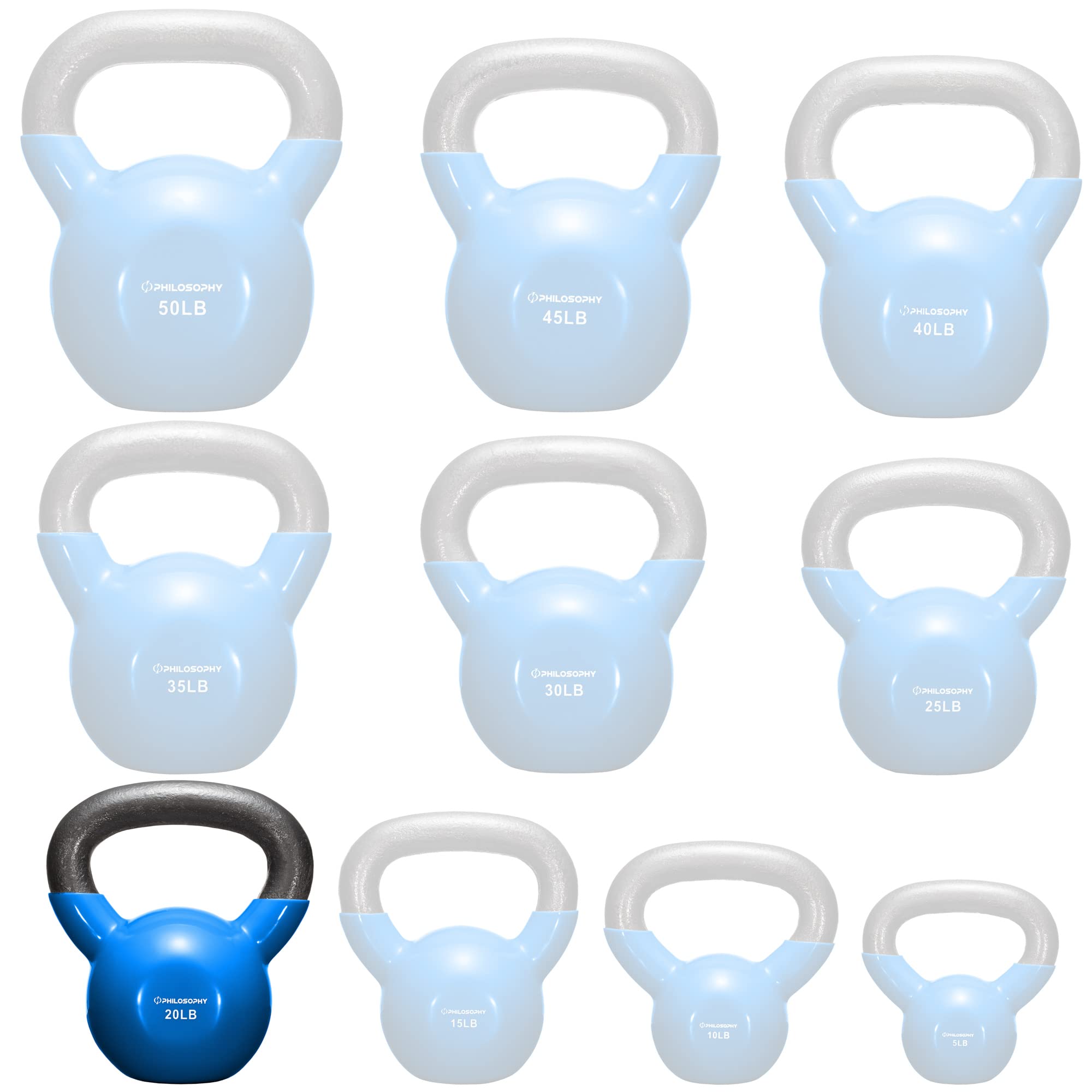 Premium Vinyl Coated Cast Iron Kettlebell Weights for Home & Gym Workouts - Strength Training Equipment for CrossFit, HIIT & Functional Fitness