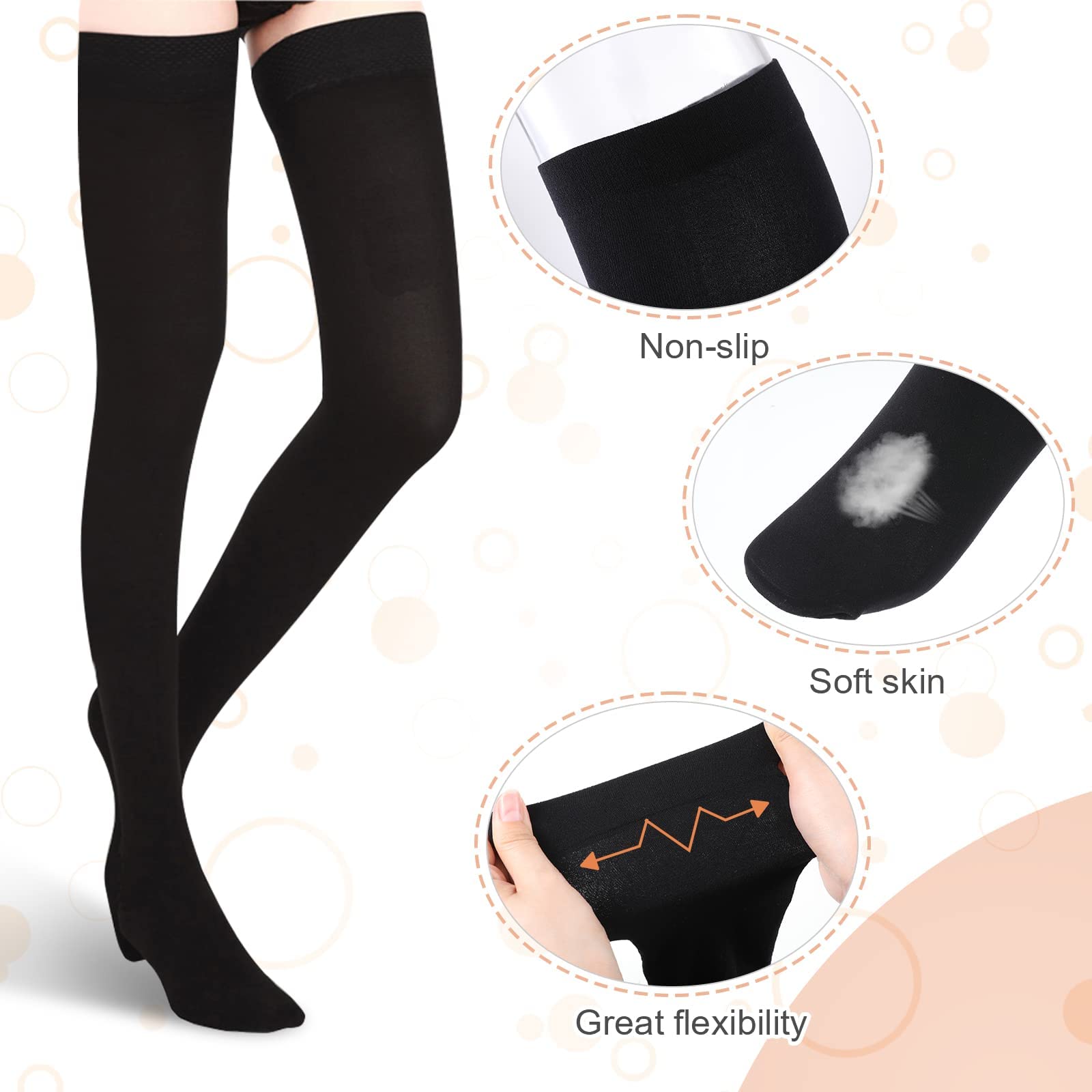 4-Pack Women's Silk Nylon Knee High & Over The Knee Socks - Reinforced Toe, Solid Colors - Cosplay, Party, Fashion Accessories - Perfect for Halloween, Christmas Costumes & Daily Wear