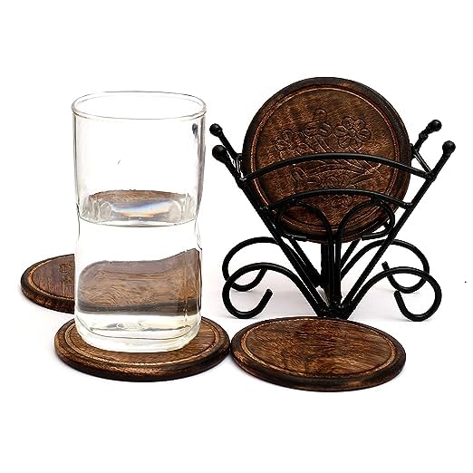Premium Handmade Coaster Set of 6 - Wrought Iron Holder for Tea, Coffee & Drinks - Elegant Cup Coasters for Home, Office & Restaurant Use