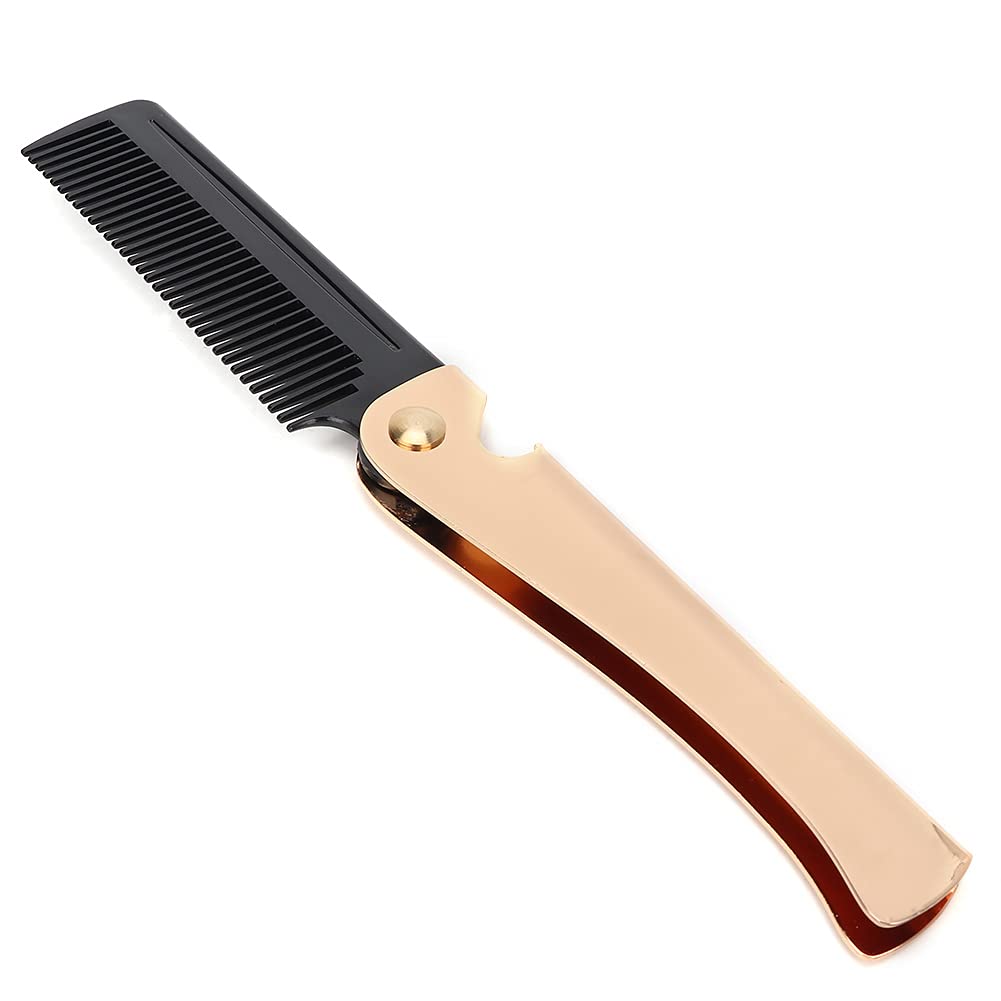 Professional Beard Comb for Men - Folding Pocket Comb with Round Teeth for Styling & Grooming - Perfect for Travel, Home & Daily Use - Ideal Gift for Him