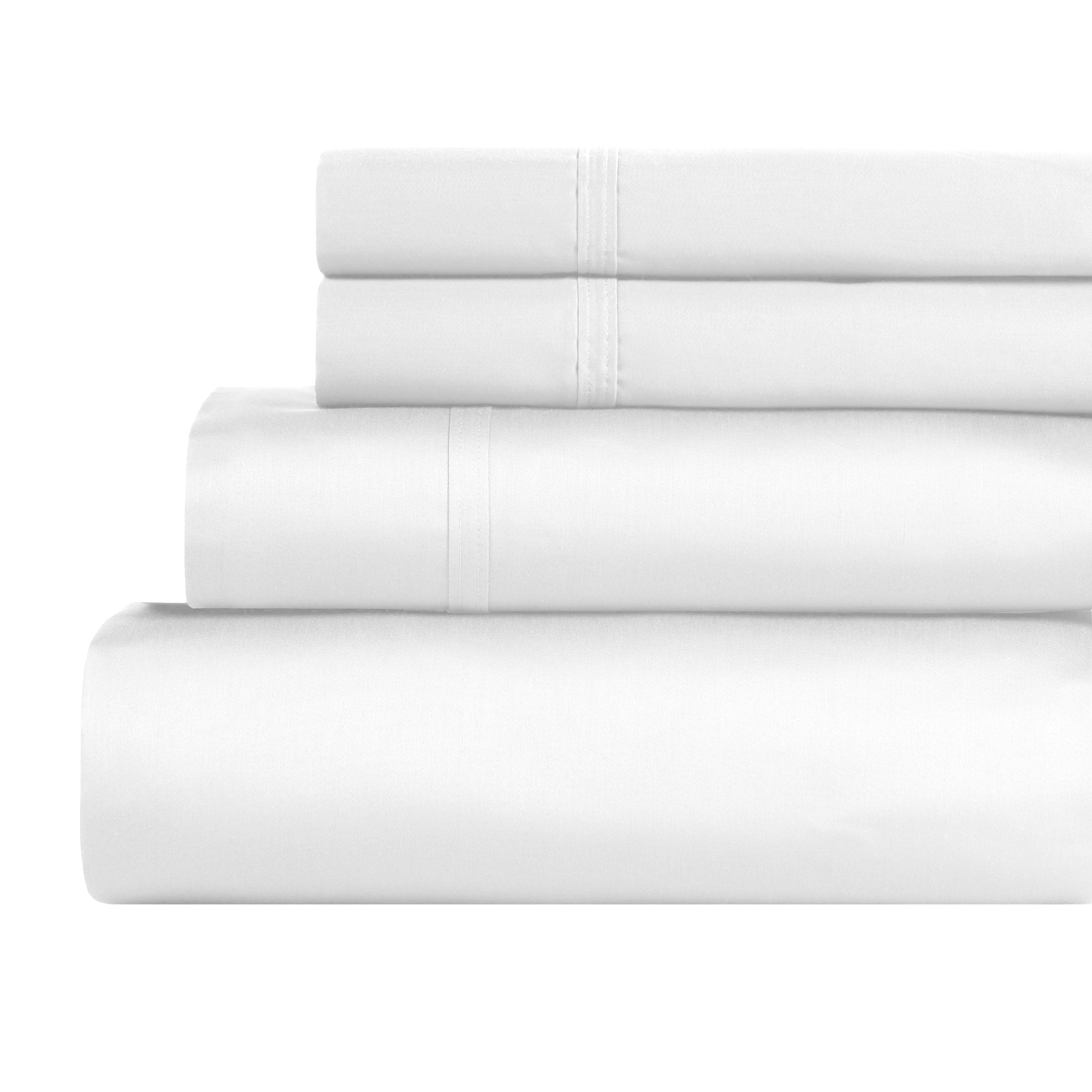 Premium 850 Thread Count 100% Cotton Solid Color Bed Sheet Set - Ultra Soft & Breathable for Comfortable Sleep - Perfect for Master Bedroom, Guest Room & Luxury Hotels