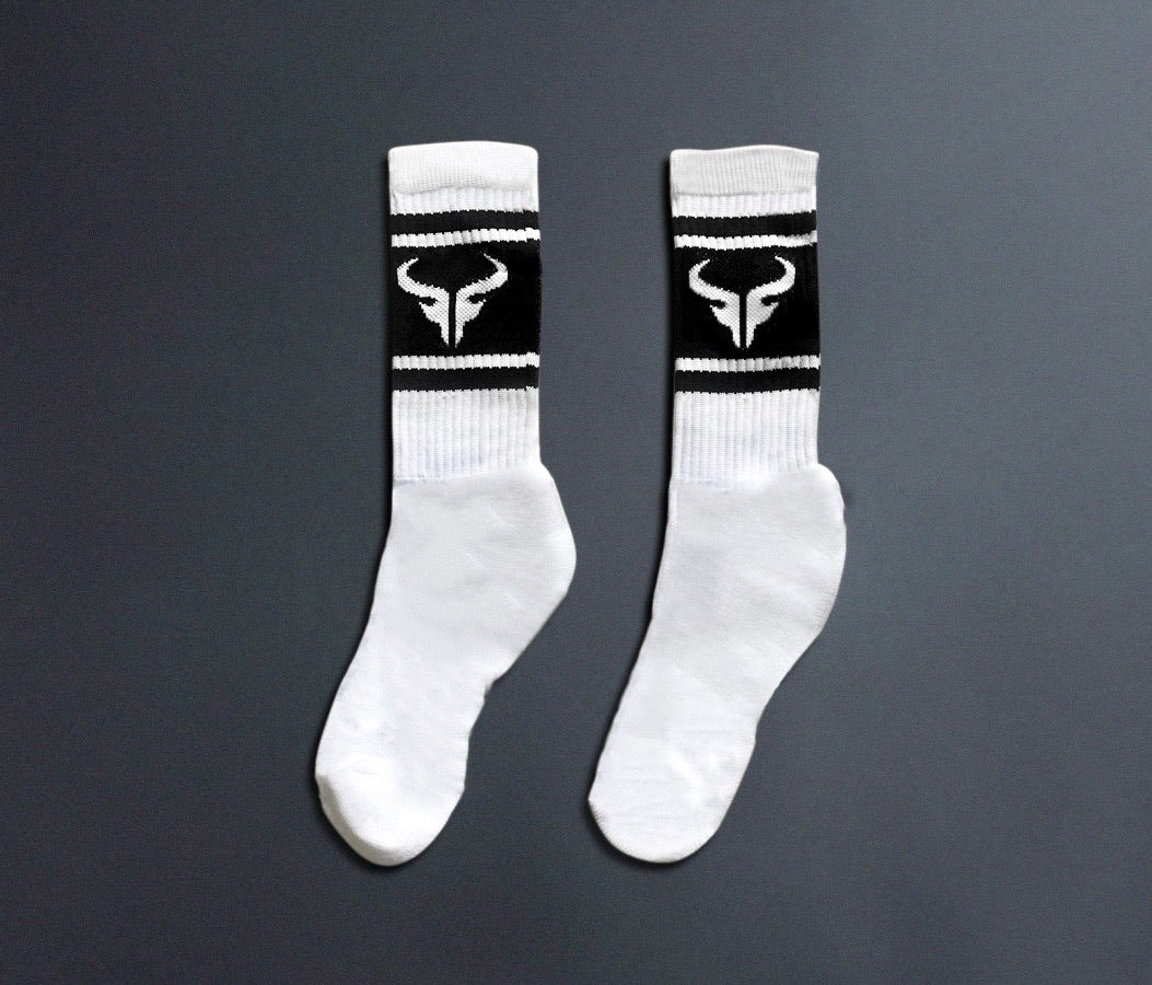 Cerus Unisex Bull Logo Socks - 3 Pairs Pack, Comfortable Cotton Crew Socks for Men & Women - Perfect for Sports, Casual Wear & Gifts
