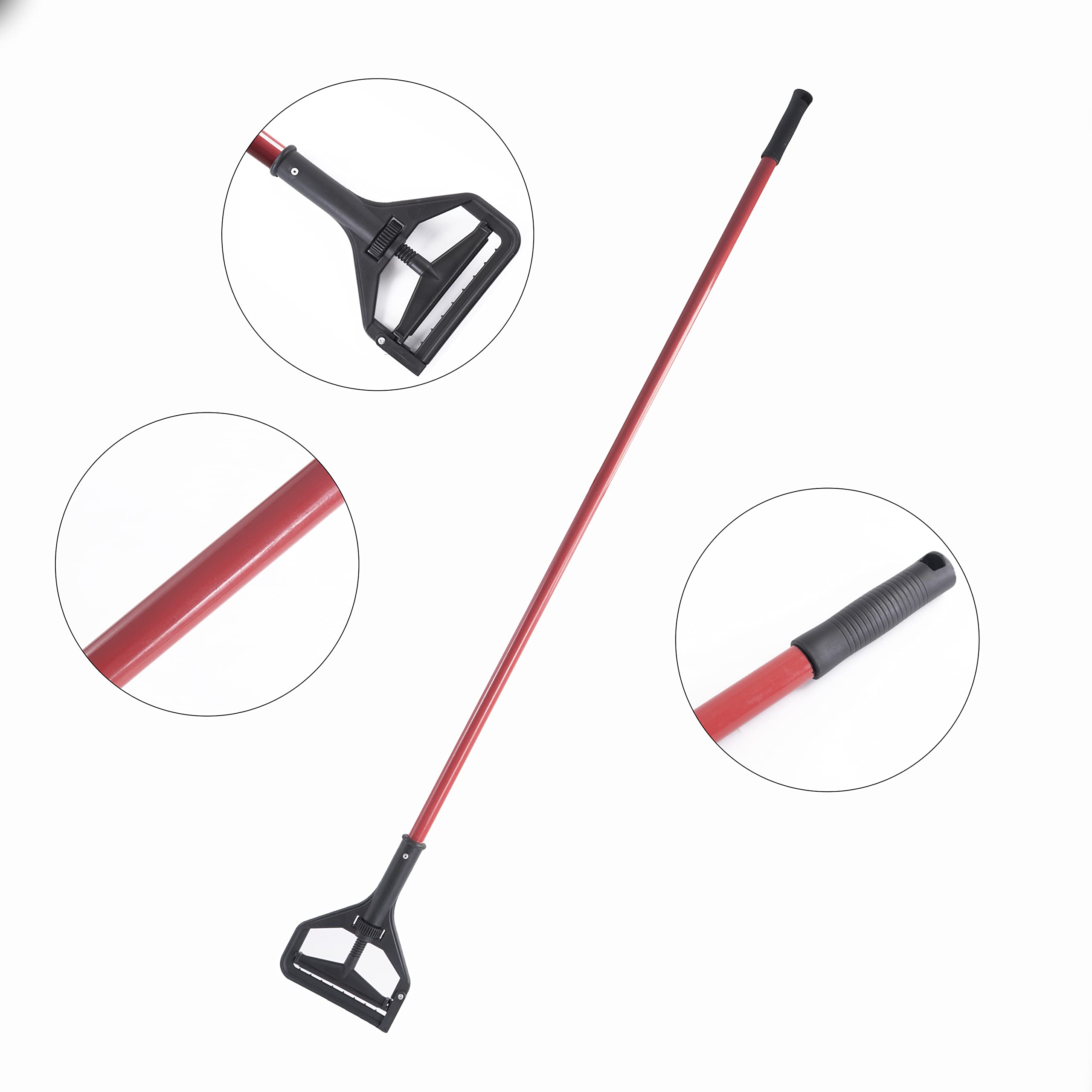 Heavy Duty Quick-Change Mop Handle 60in - 6 Pack for Floor Cleaning
