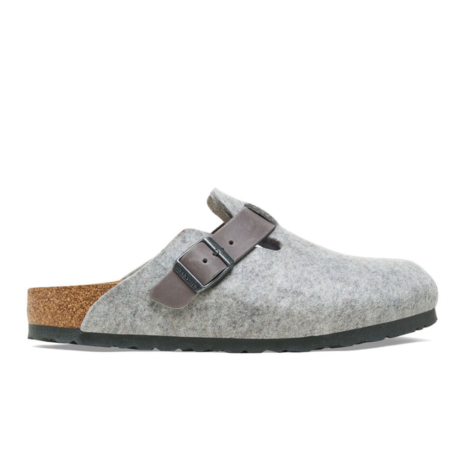 Birkenstock Boston Clog for Men - Light Gray Leather & Iron Wool Comfortable Slip-On Shoes | Perfect for Casual Wear, Home & Office