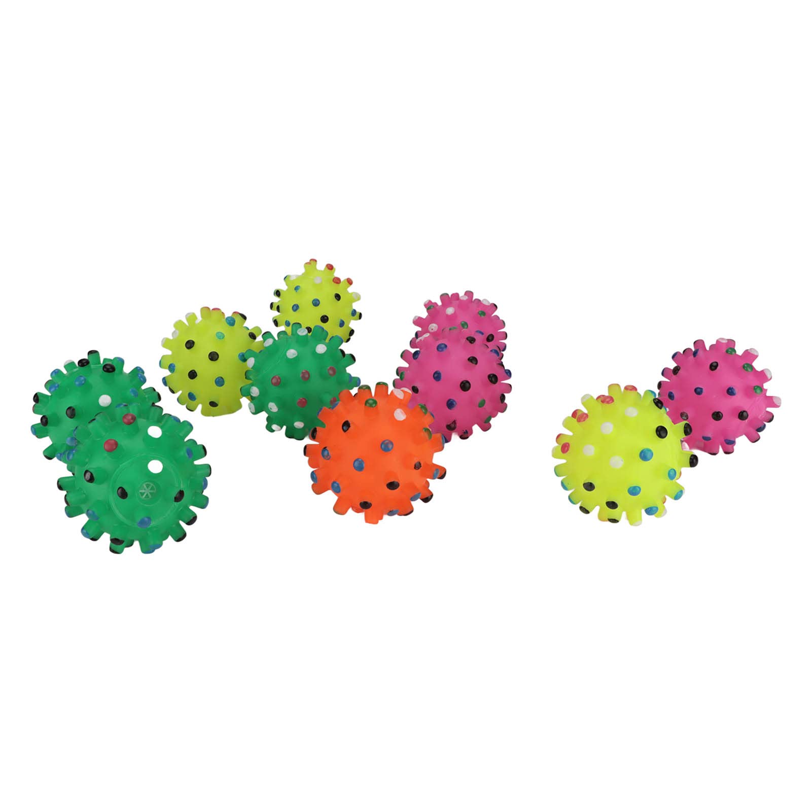 10Pcs Squeaky Chew Balls for Dogs - Soft Pet Chew Toys for Teeth Cleaning, Interactive Play in Yard, Pool or Park - Durable Dog Toys for Small & Medium Breeds - Perfect for Outdoor Fun & Dental Health