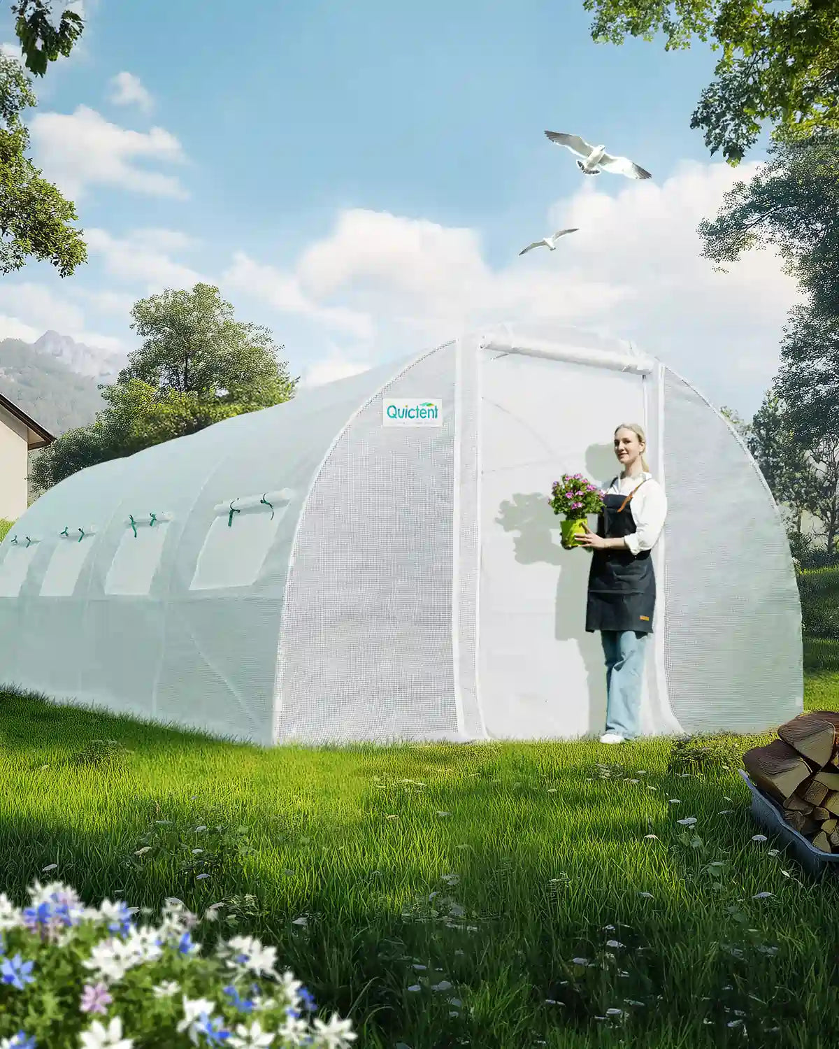 20' x 10' x 7' Heavy Duty Large Greenhouse Kit for Outdoor Gardening - Perfect for Growing Vegetables, Flowers & Plants All Year Round