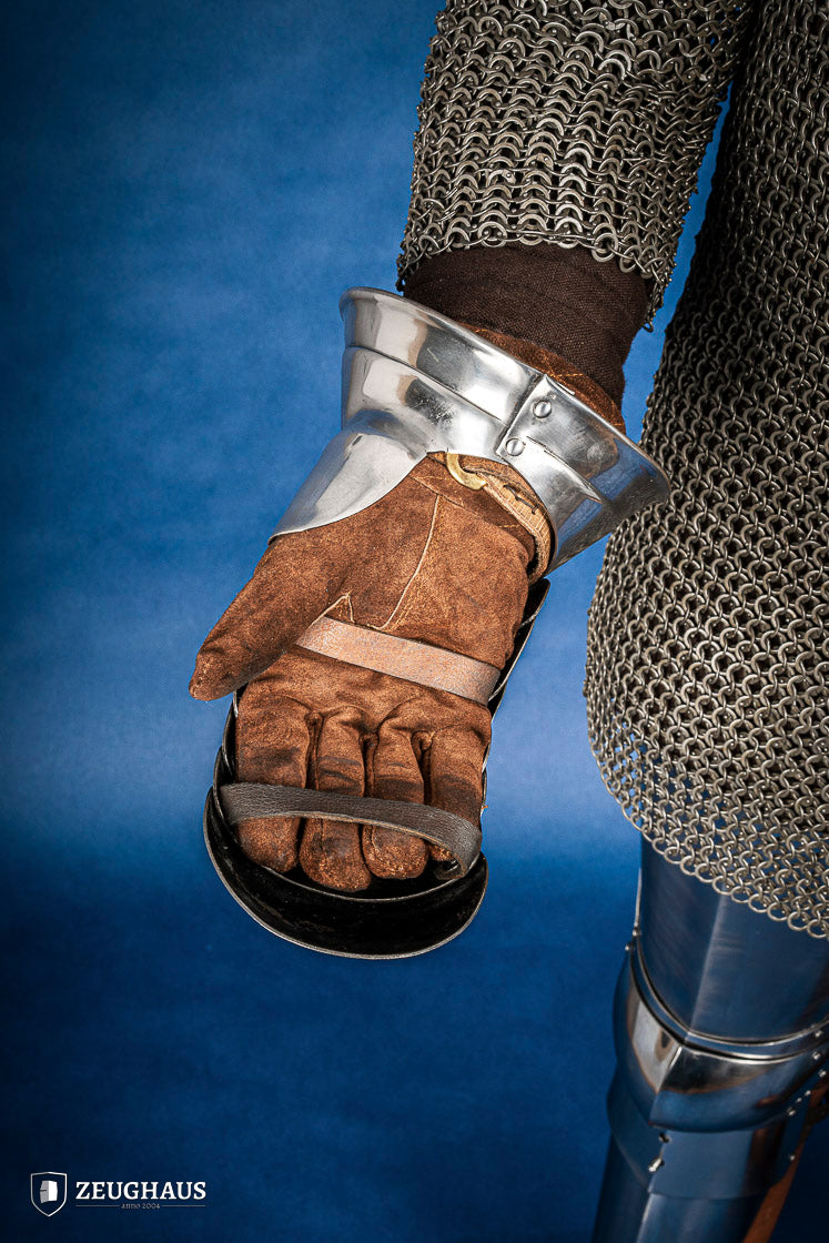 15th Century Mitten Gauntlets - 1.6mm Polished Steel Armor for Medieval Reenactment & LARP Battles
